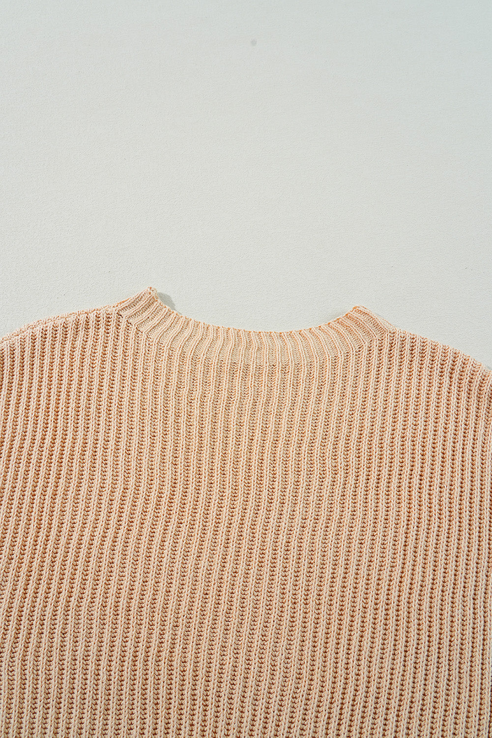 Apricot Cable Knit Sweater | Side Slits