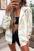 Multicolour Abstract Camo Print Hooded Zip-Up Sweatshirt Dear-Lover Dropshipping
