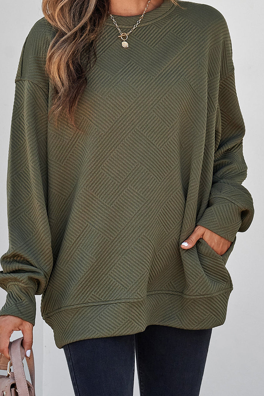 Coffee textured pullover, view 8
