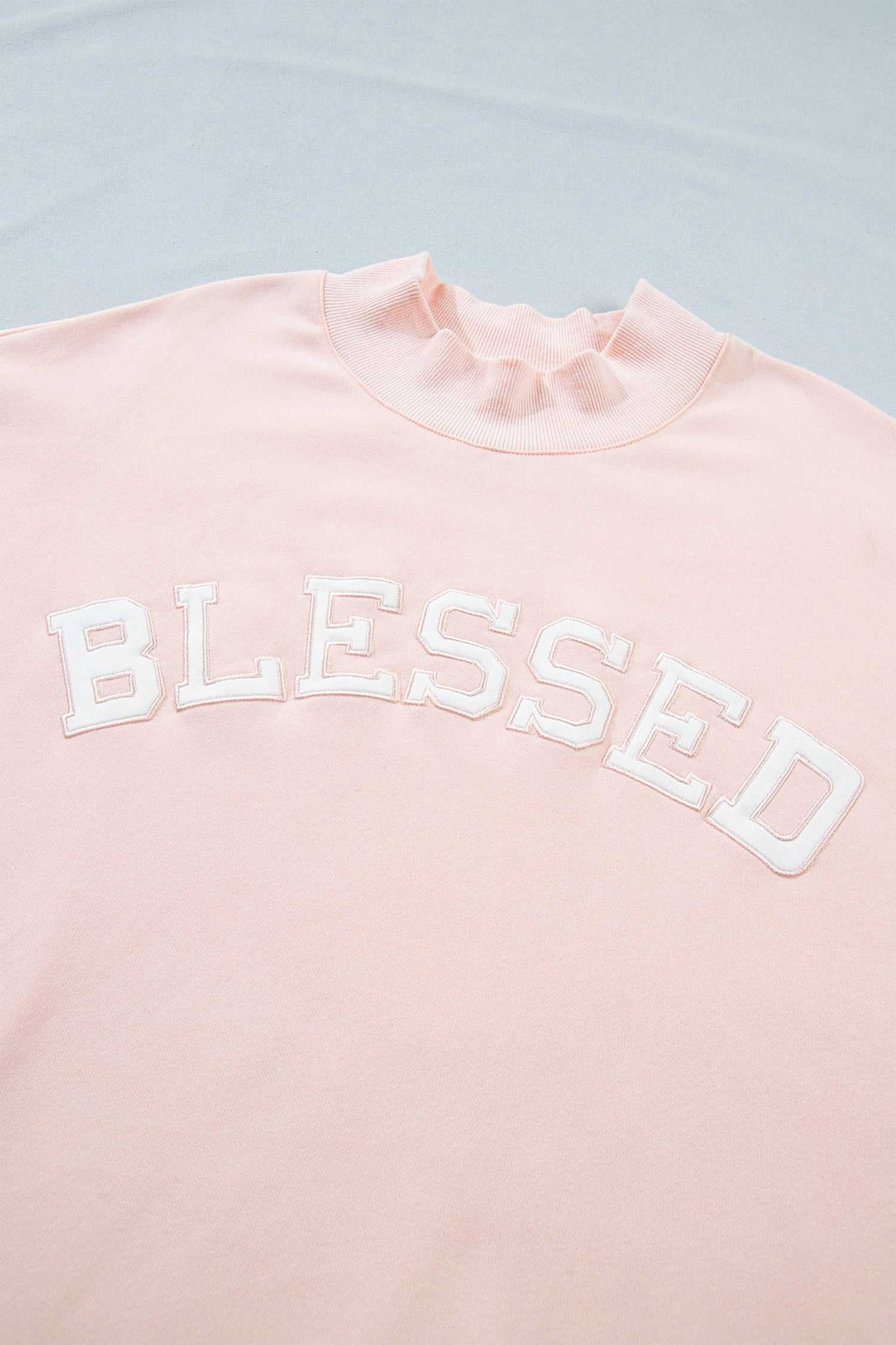 Pink Blessed plus size sweatshirt, view 5