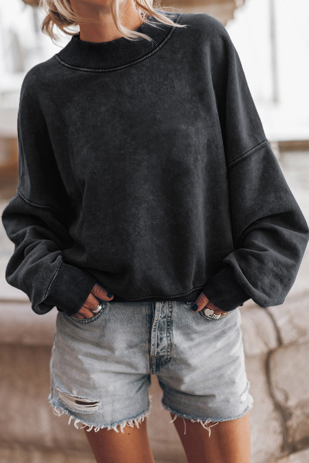 Brown Drop Shoulder Crew Neck Sweatshirt