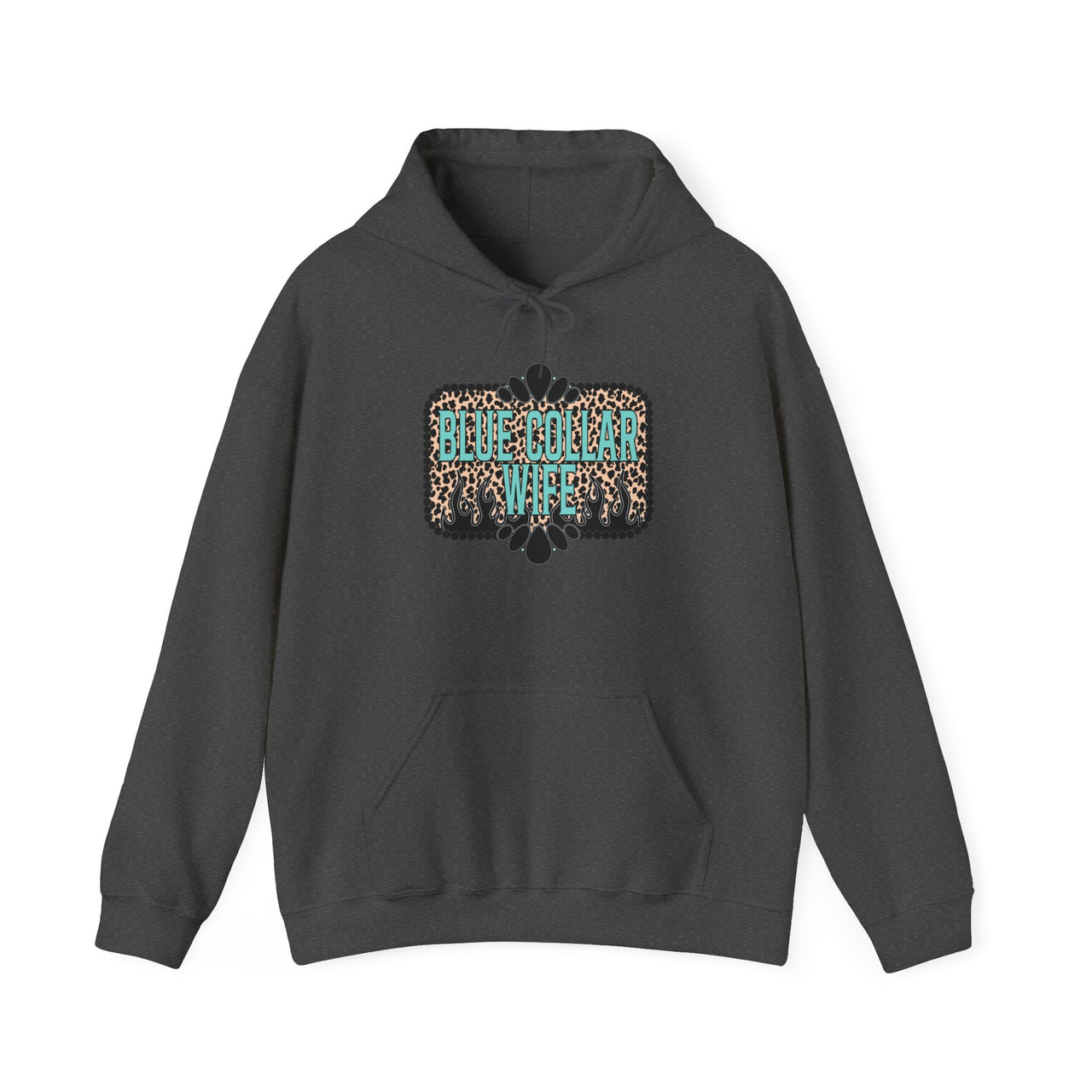 Blue Collar Wife Hoodie — Leopard Accent 
