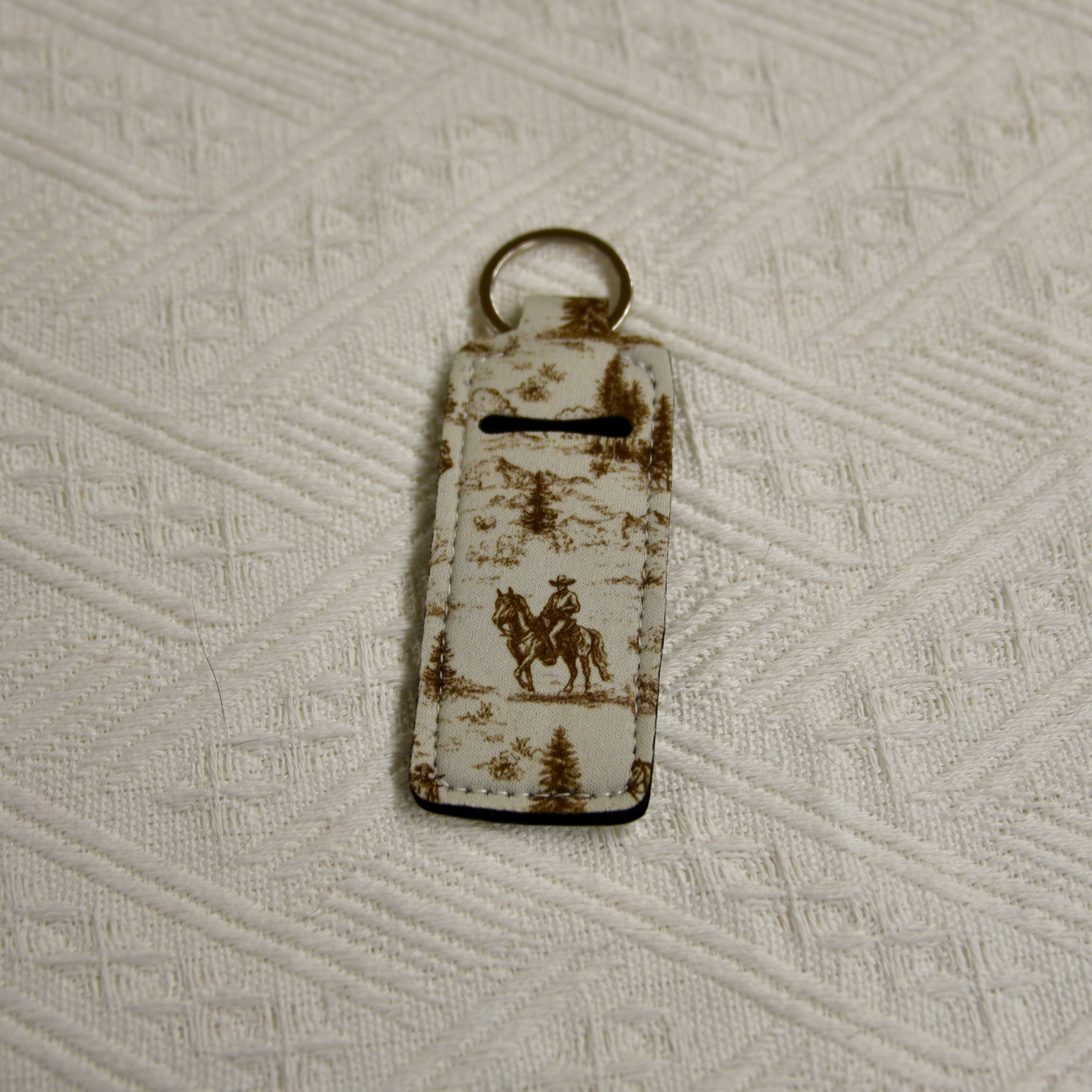 Chapstick Holder Keychain – Cow Print, Camo Pink Bow, Cowboy Toile, Barn Toile, croquette, duck, moon Hats & Accessories
