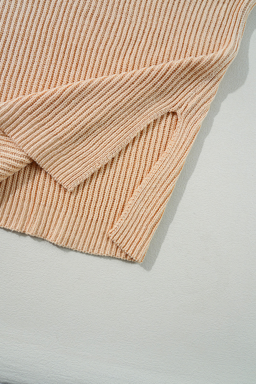 Apricot Cable Knit Sweater | Side Slits