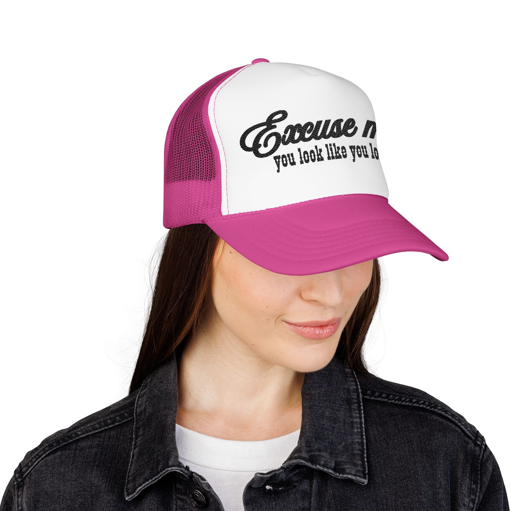 Trucker Hat "Excuse Me You Look Like You Love Me" — Vintage Script Foam Cap