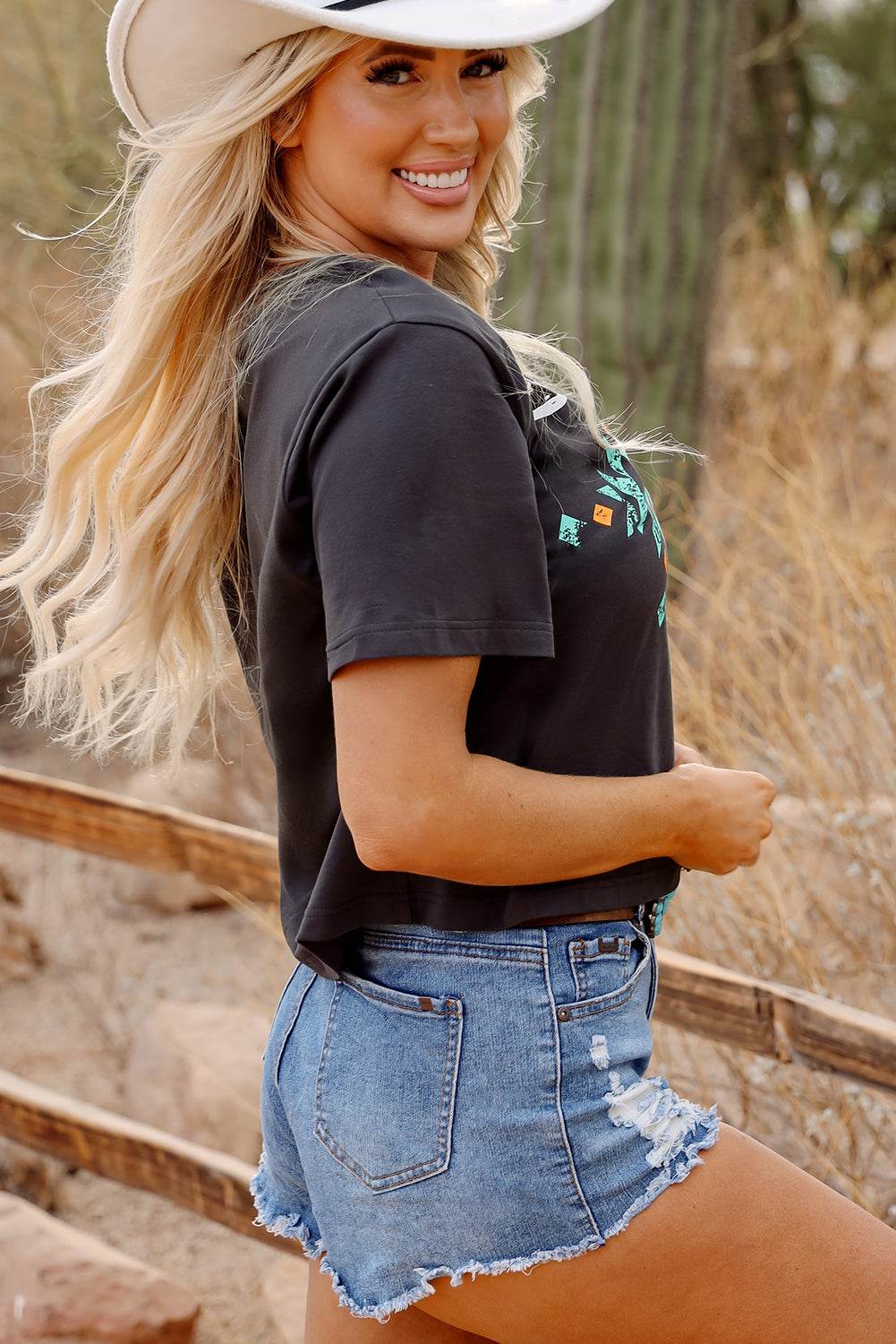 Bull skull aztec graphic tee, view 4