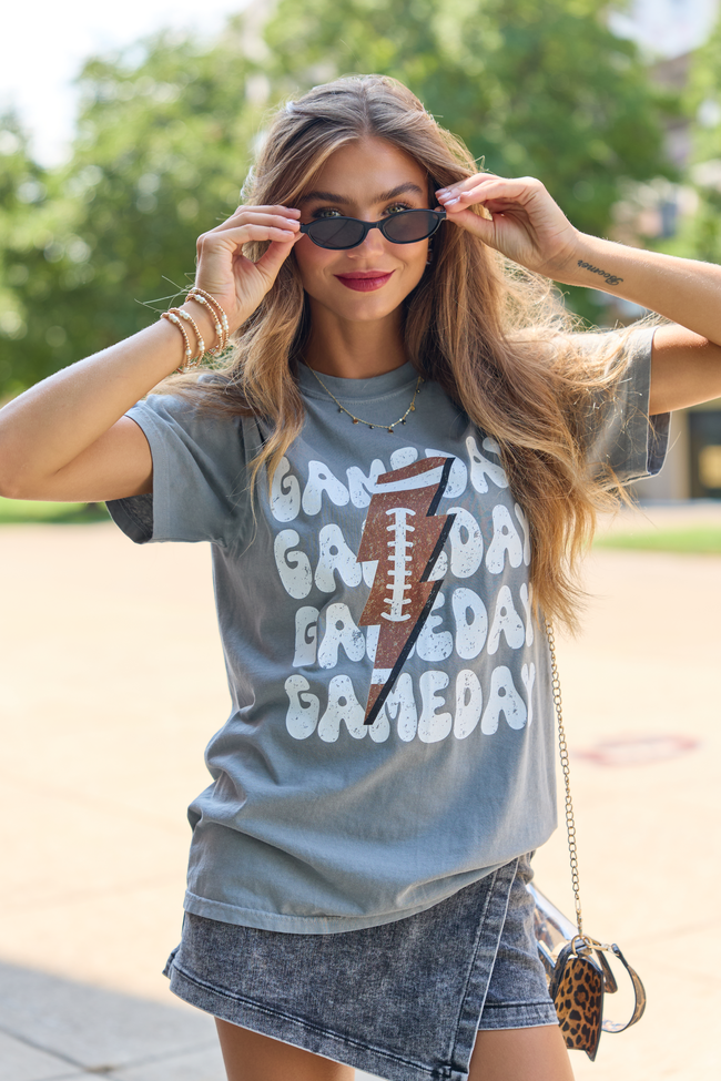 Gameday grey graphic tee, view 4