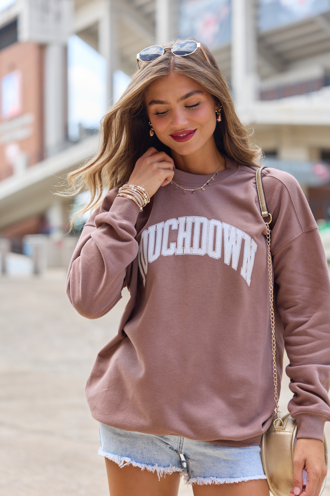 Touchdown mocha graphic sweatshirt, view 4