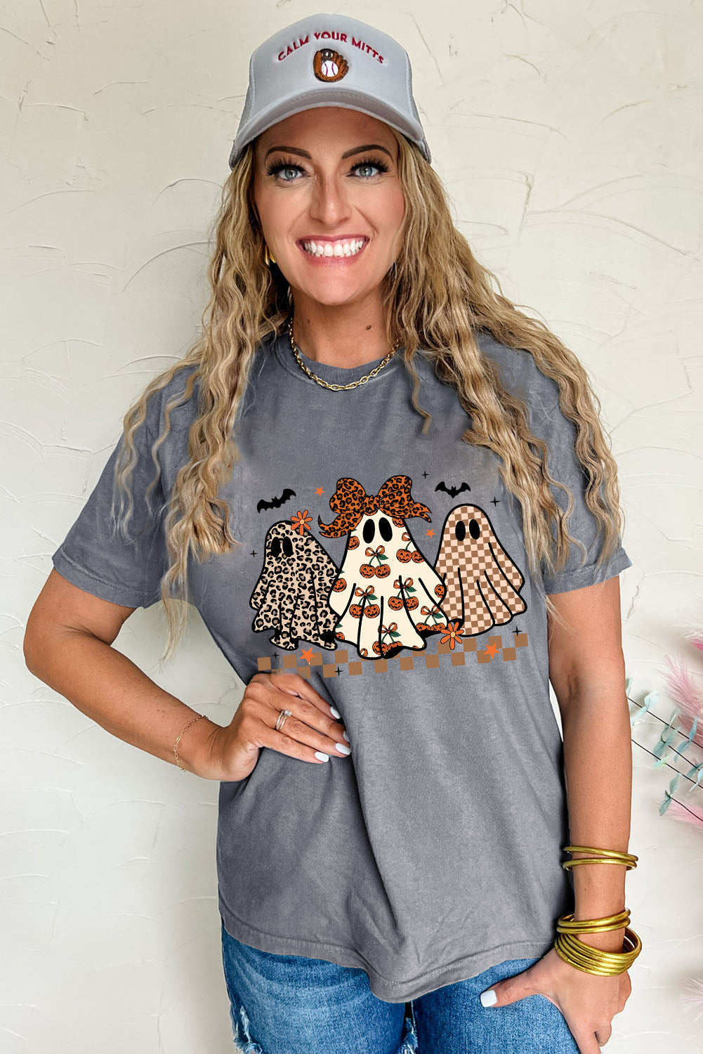 Gray ghost graphic tee, view 3