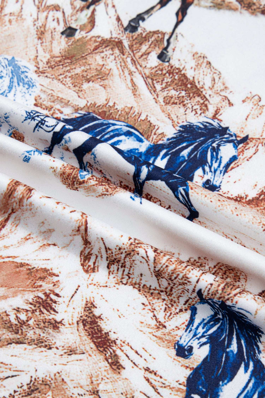 Brown horse print tank top, view 5