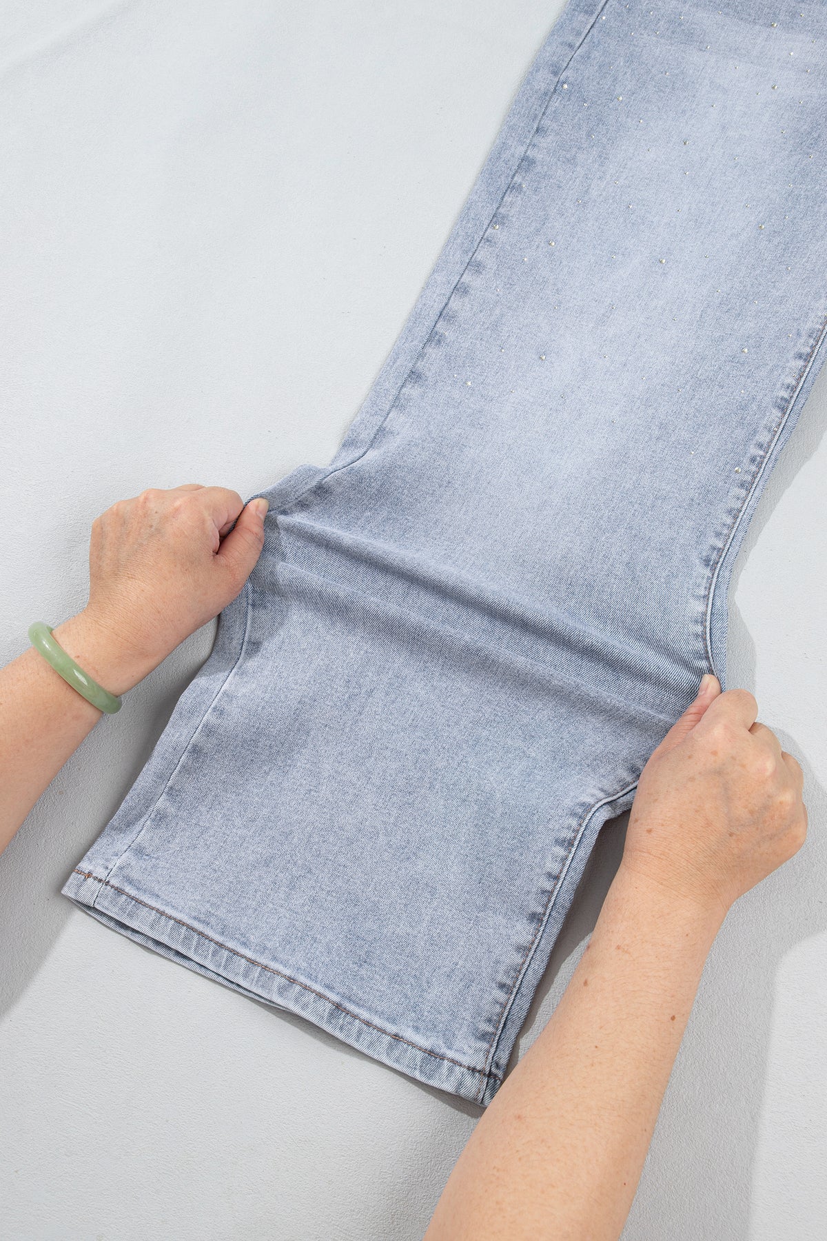 Beau Blue Sparkle Detail Western Casual Shift Jeans BD Collective
