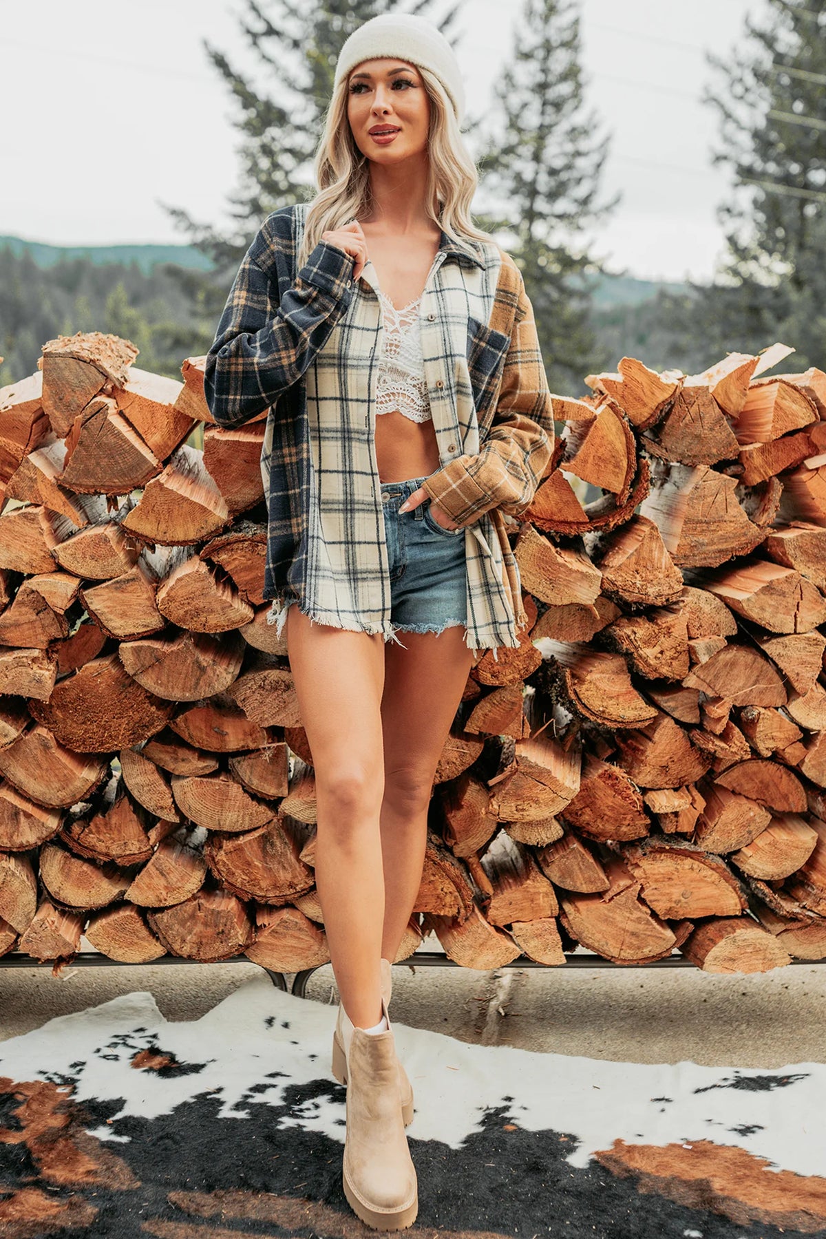 Multicolour Plaid Button-Up Long Sleeve Shift Silhouette Shacket Dear-Lover Dropshipping