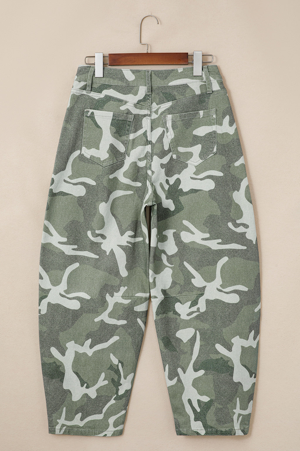 Green camo straight leg jeans, view 7