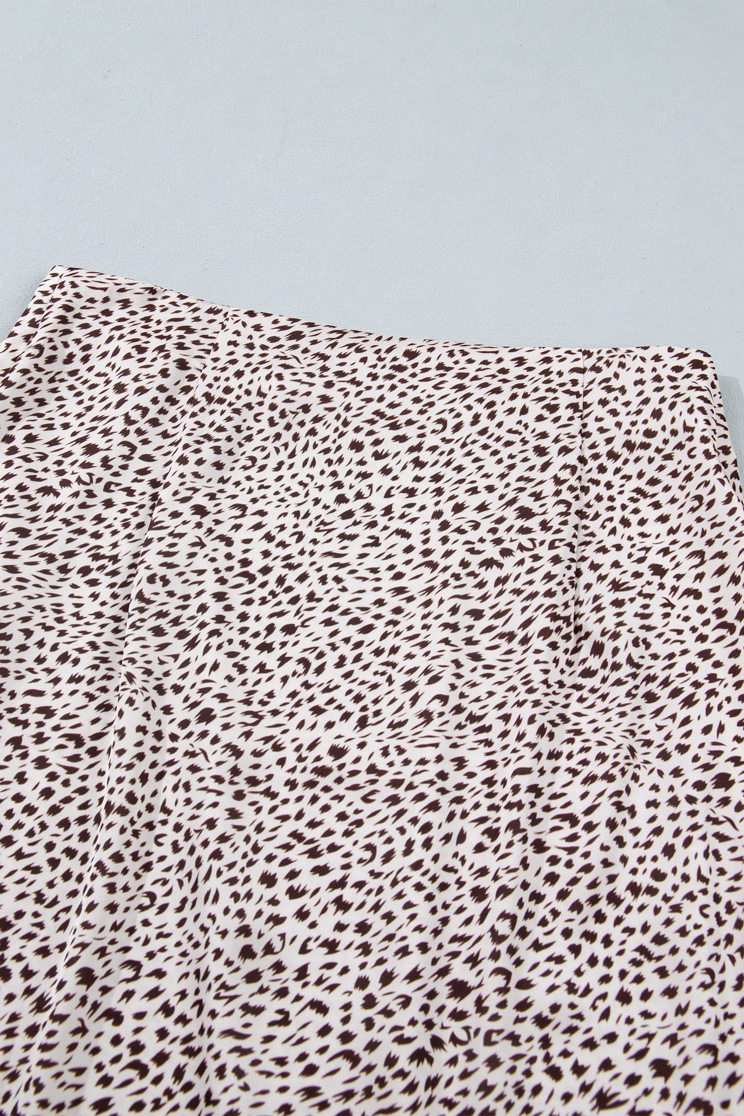 Brown Cheetah Print Trim Split Long Western Skirt