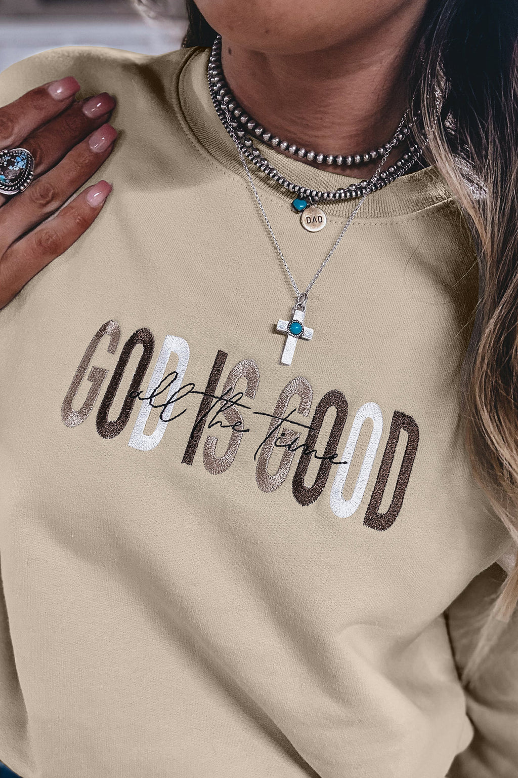 God Is Good embroidered sweatshirt, view 4