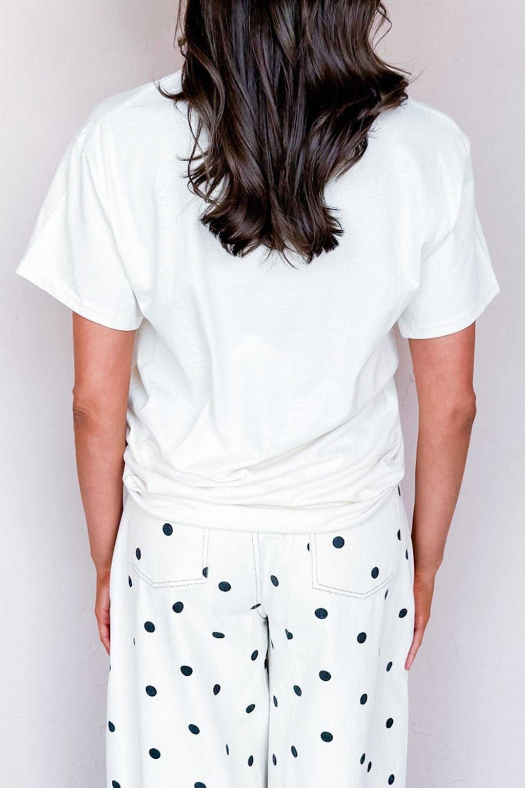 White Cowboy Lover graphic tee, alternate view