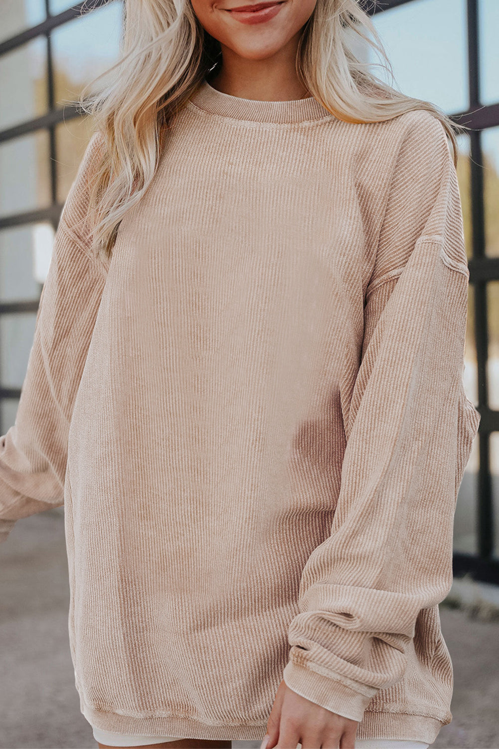 Smoke gray corduroy sweatshirt, view 23