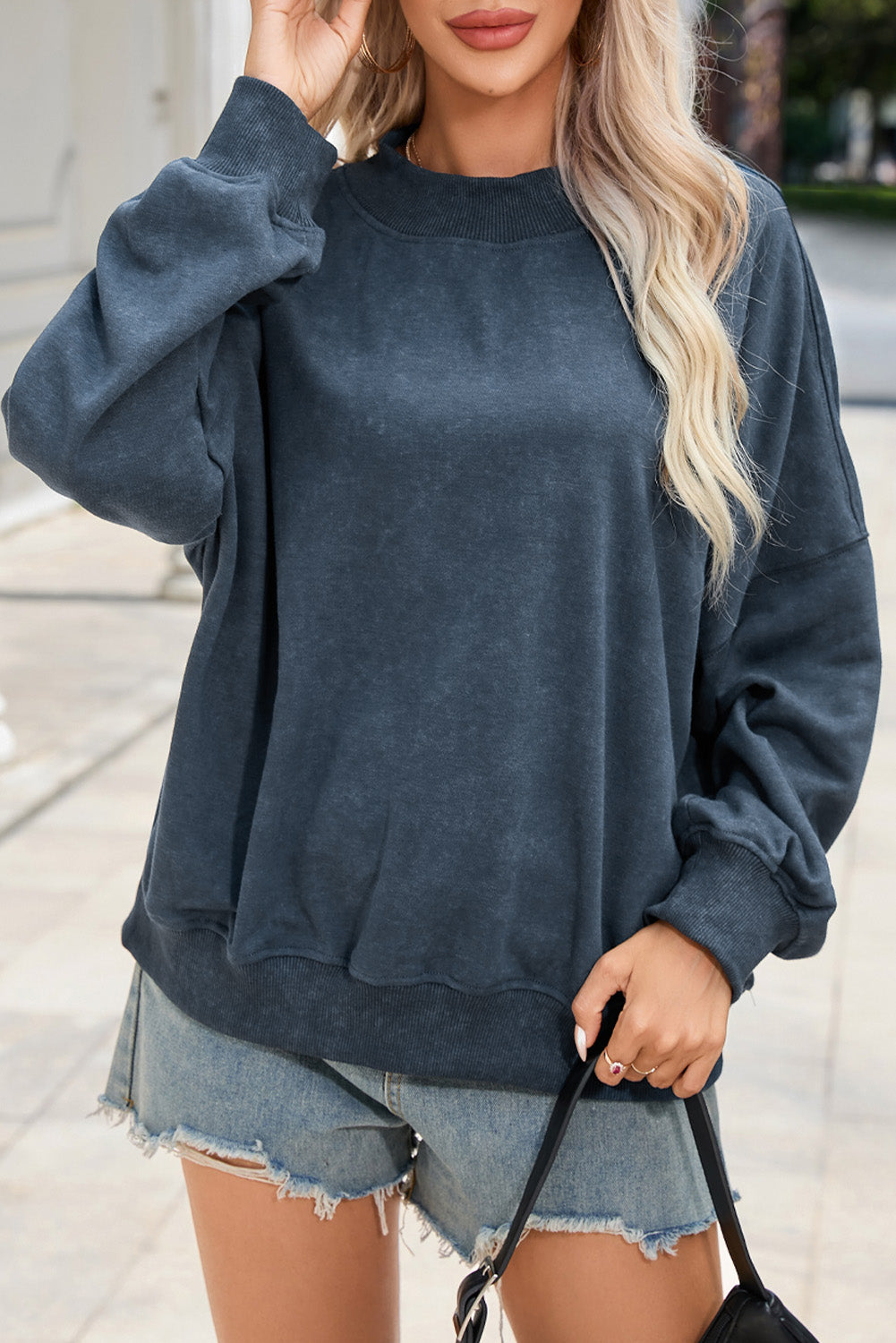 Brown Drop Shoulder Crew Neck Sweatshirt