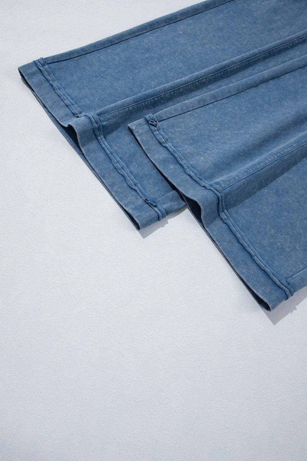 Blue mineral wash flare pants, view 10