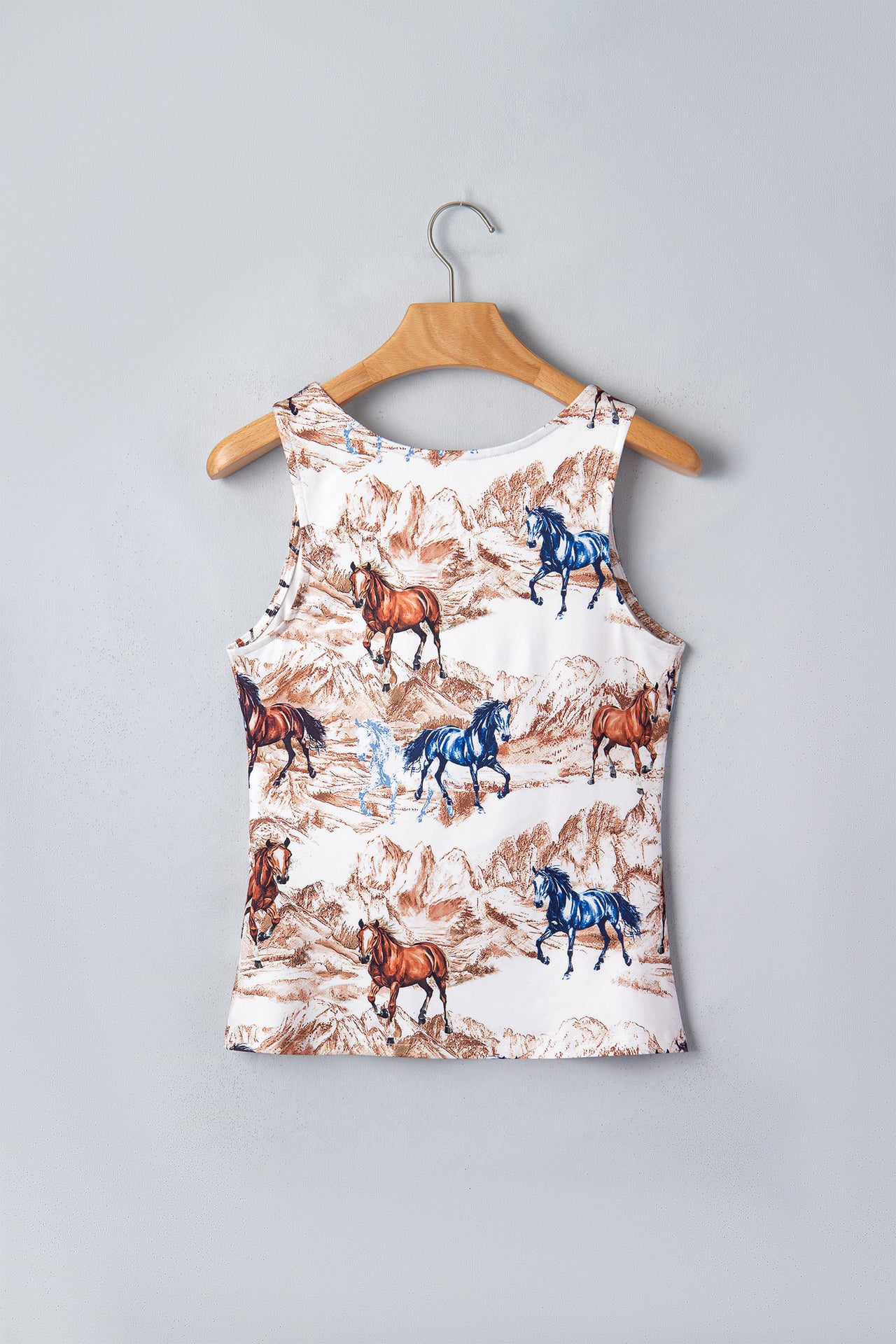 Brown Horse Hat Western Slim Tank Top