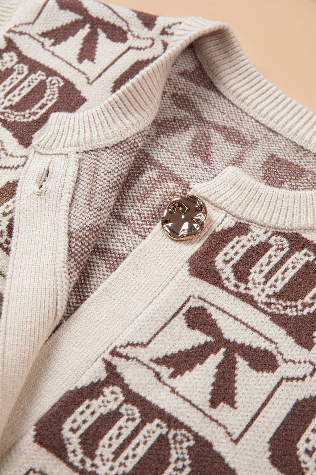 Brown horseshoe sweater vest, view 16