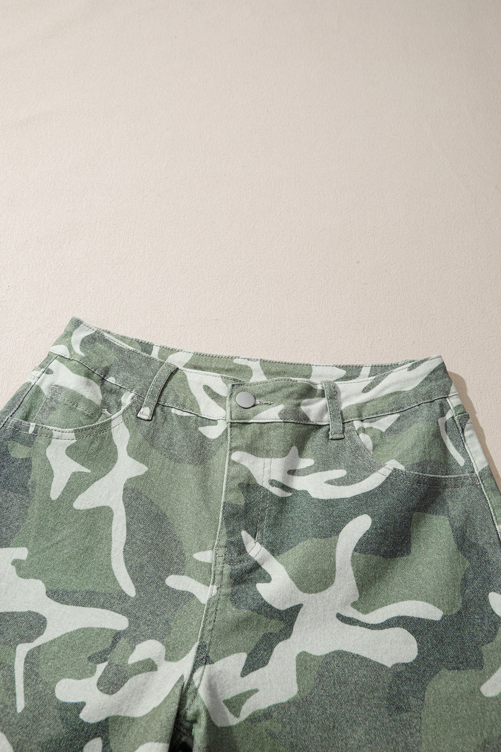 Green camo straight leg jeans, view 8