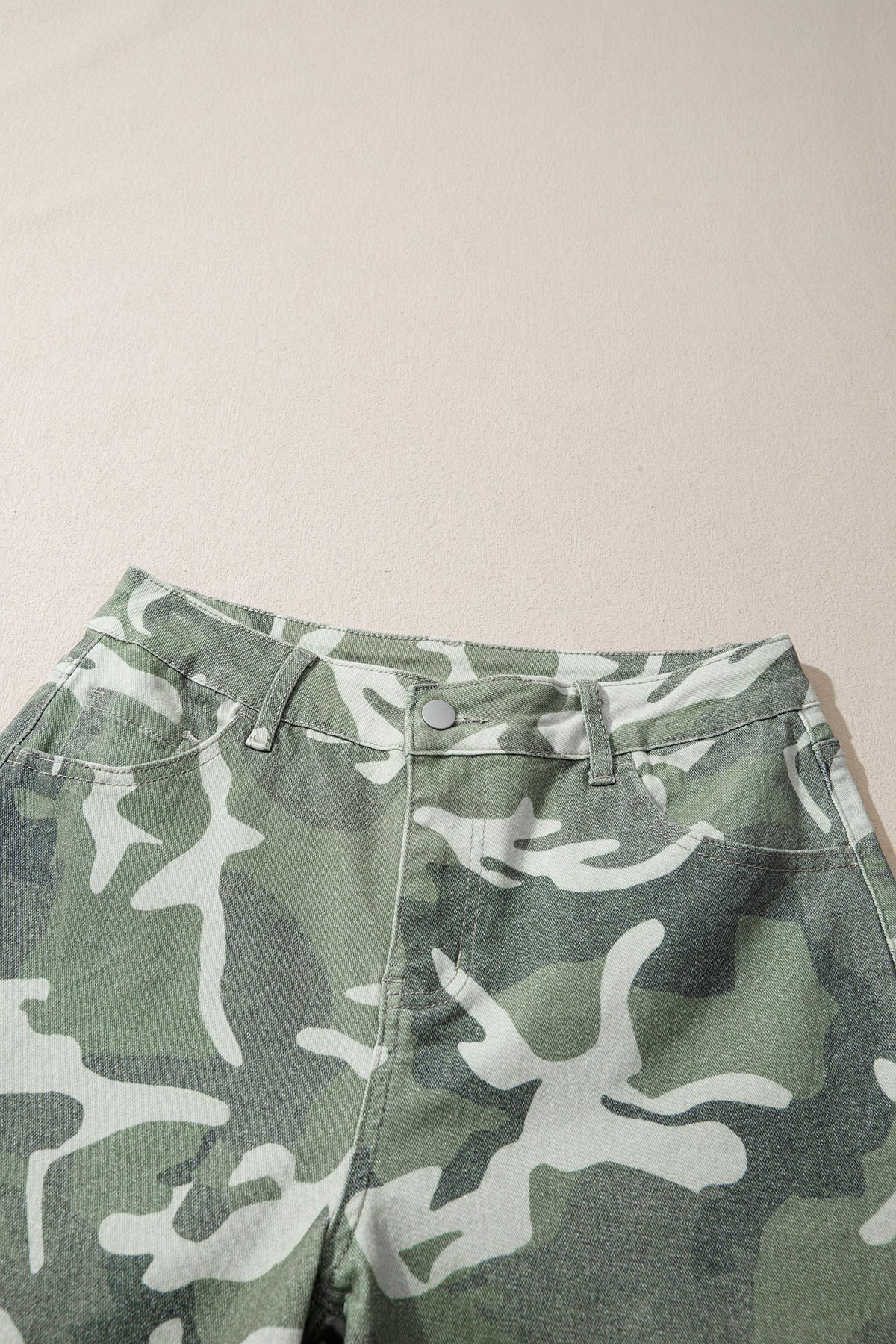 Green camo straight leg jeans, view 8