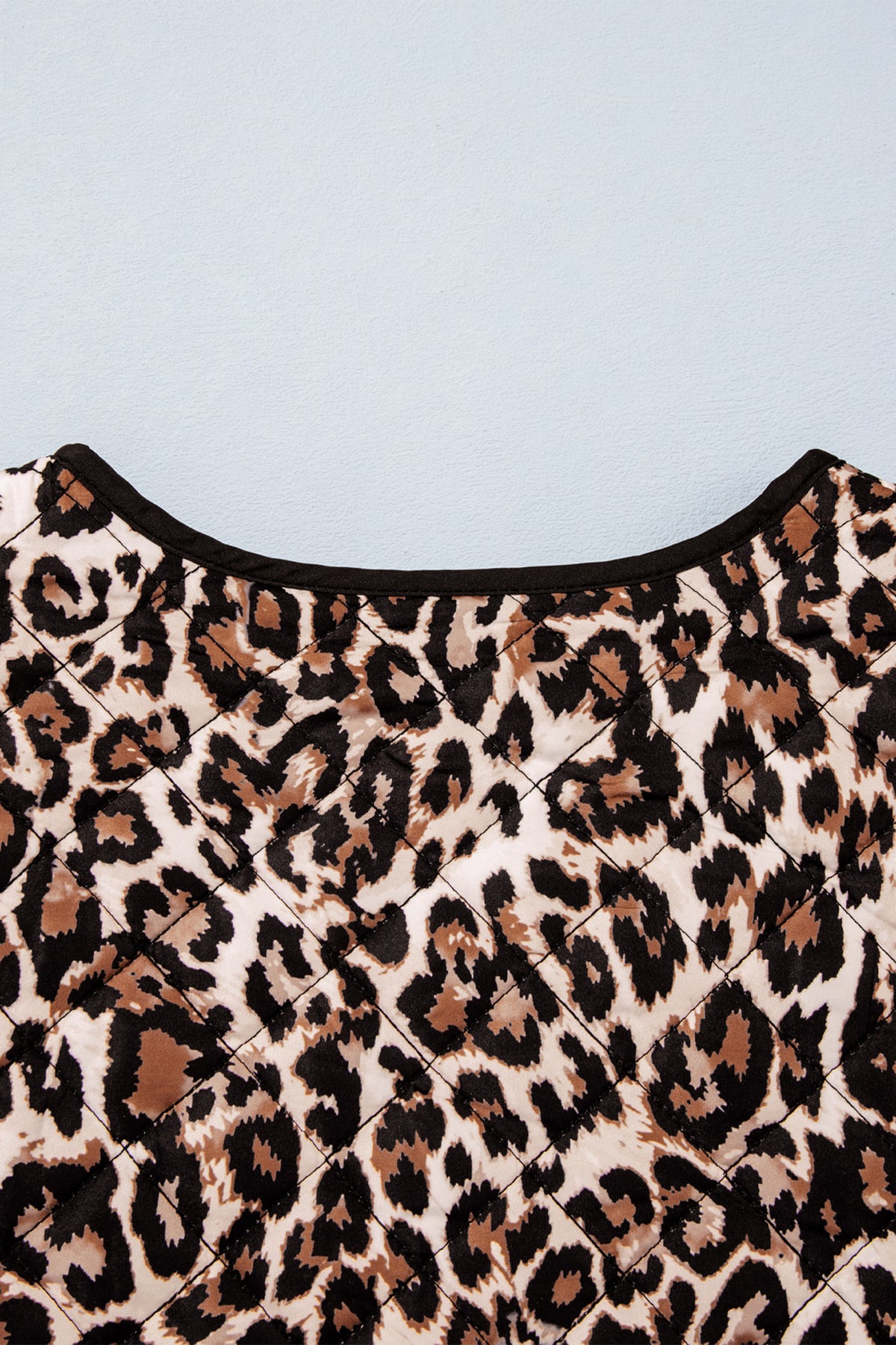 Brown leopard quilted jacket, alternate view