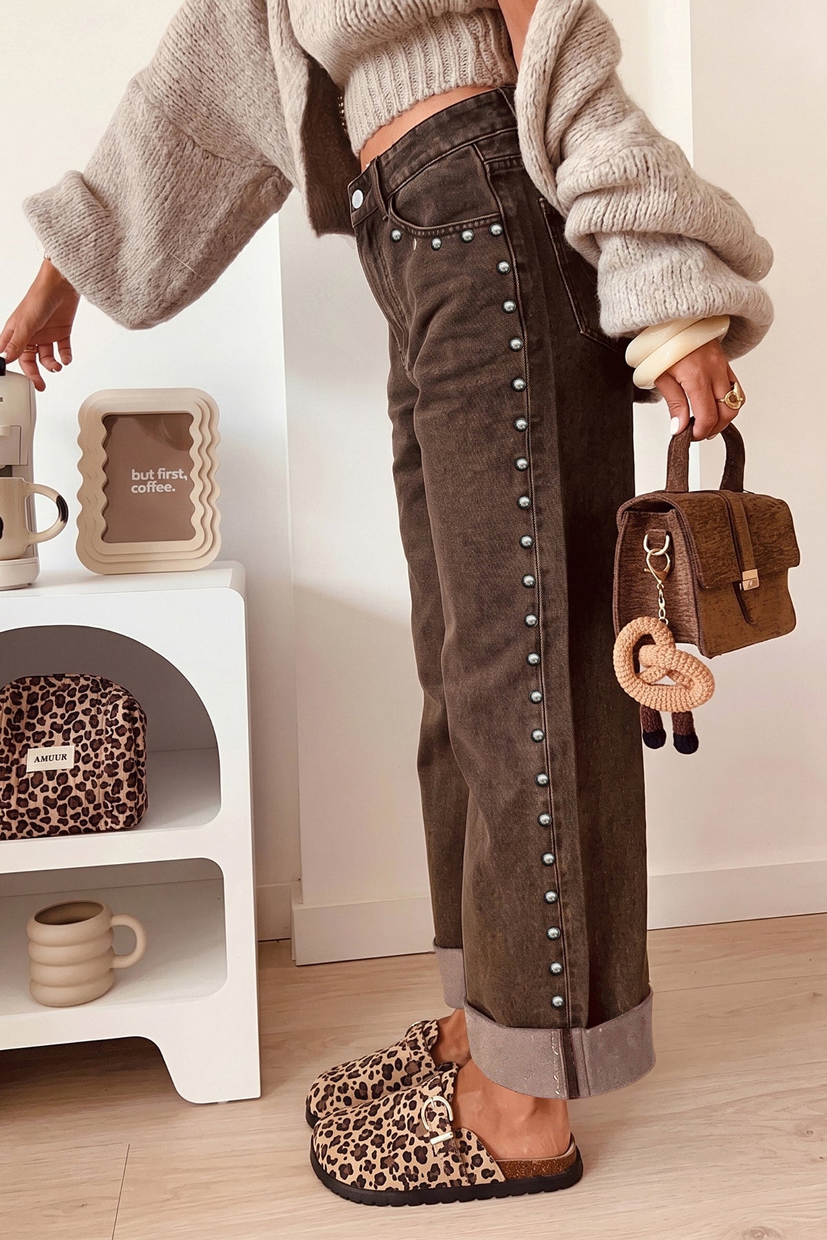 Black studded jeans, view 28