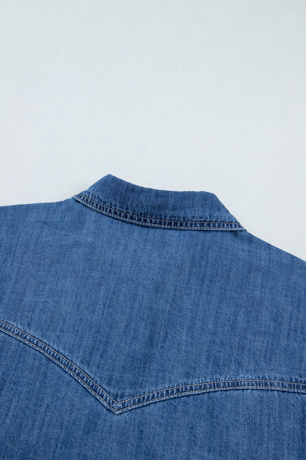 Sail blue tunic denim shirt, view 12