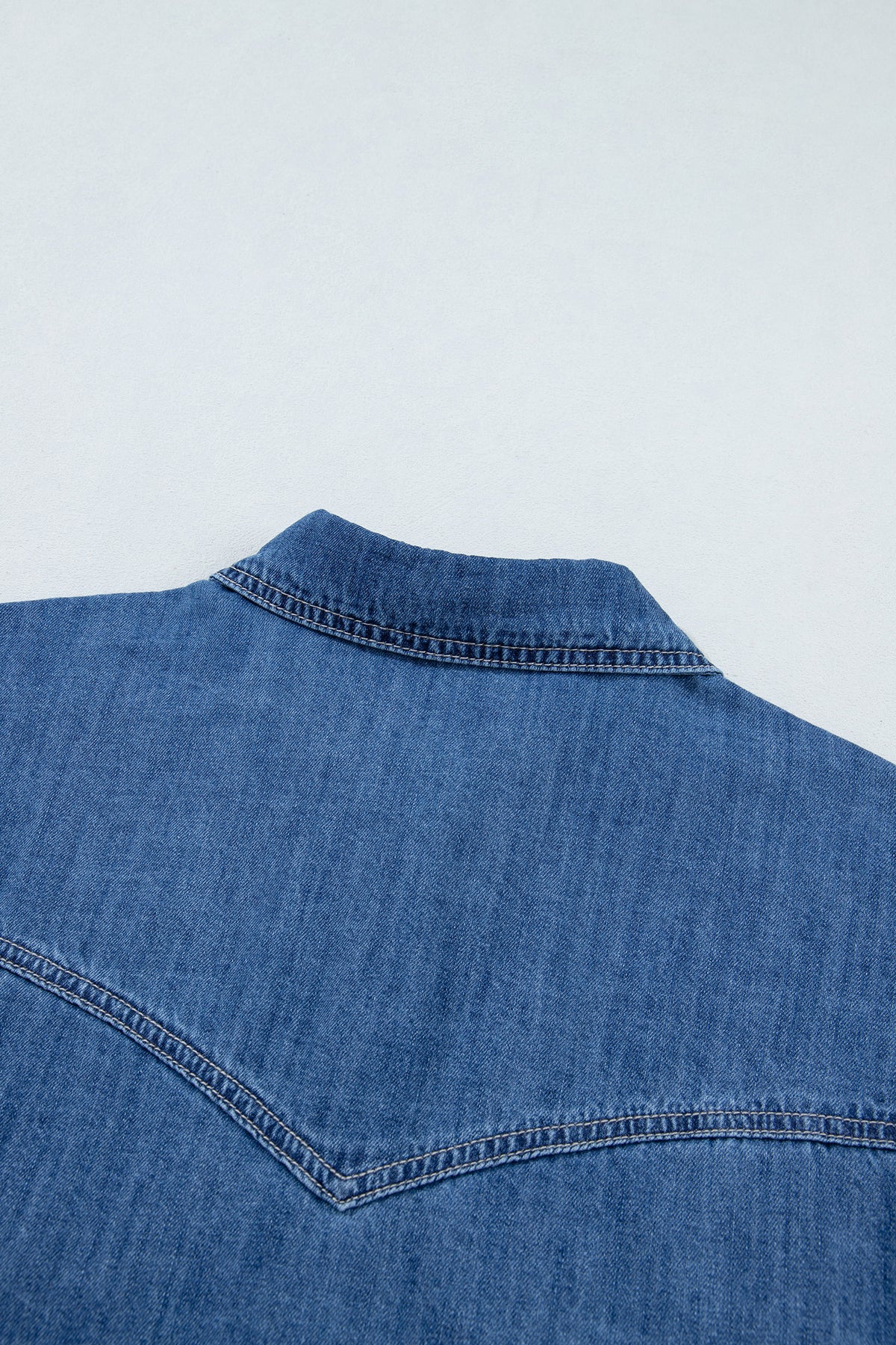 Sail blue tunic denim shirt, view 12