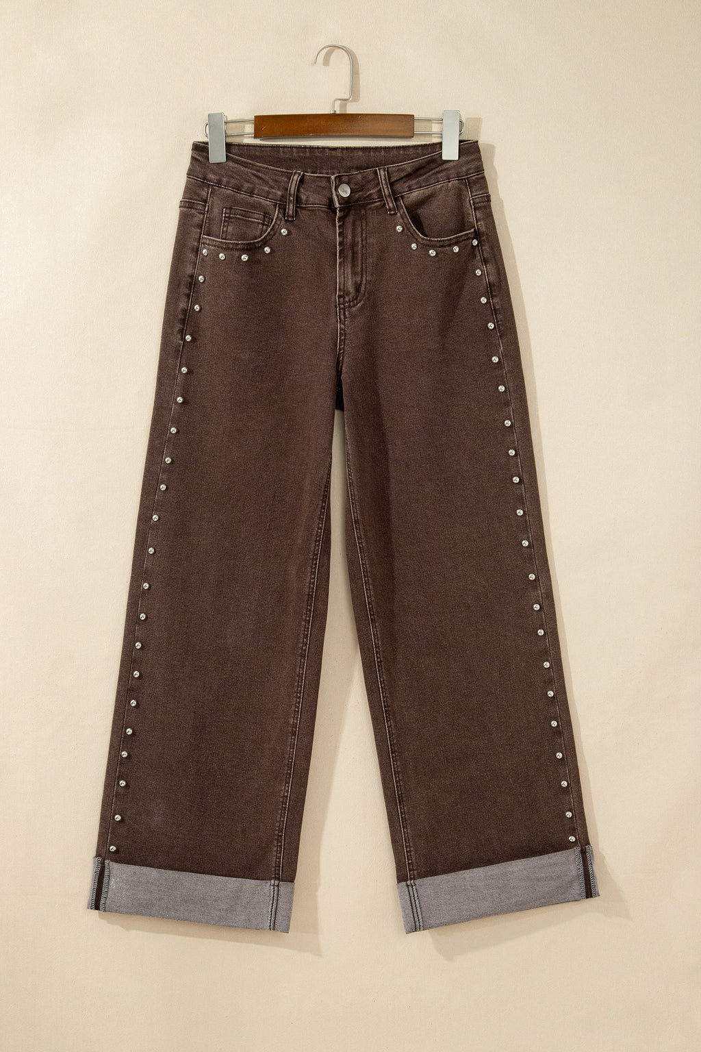Black studded jeans, view 30