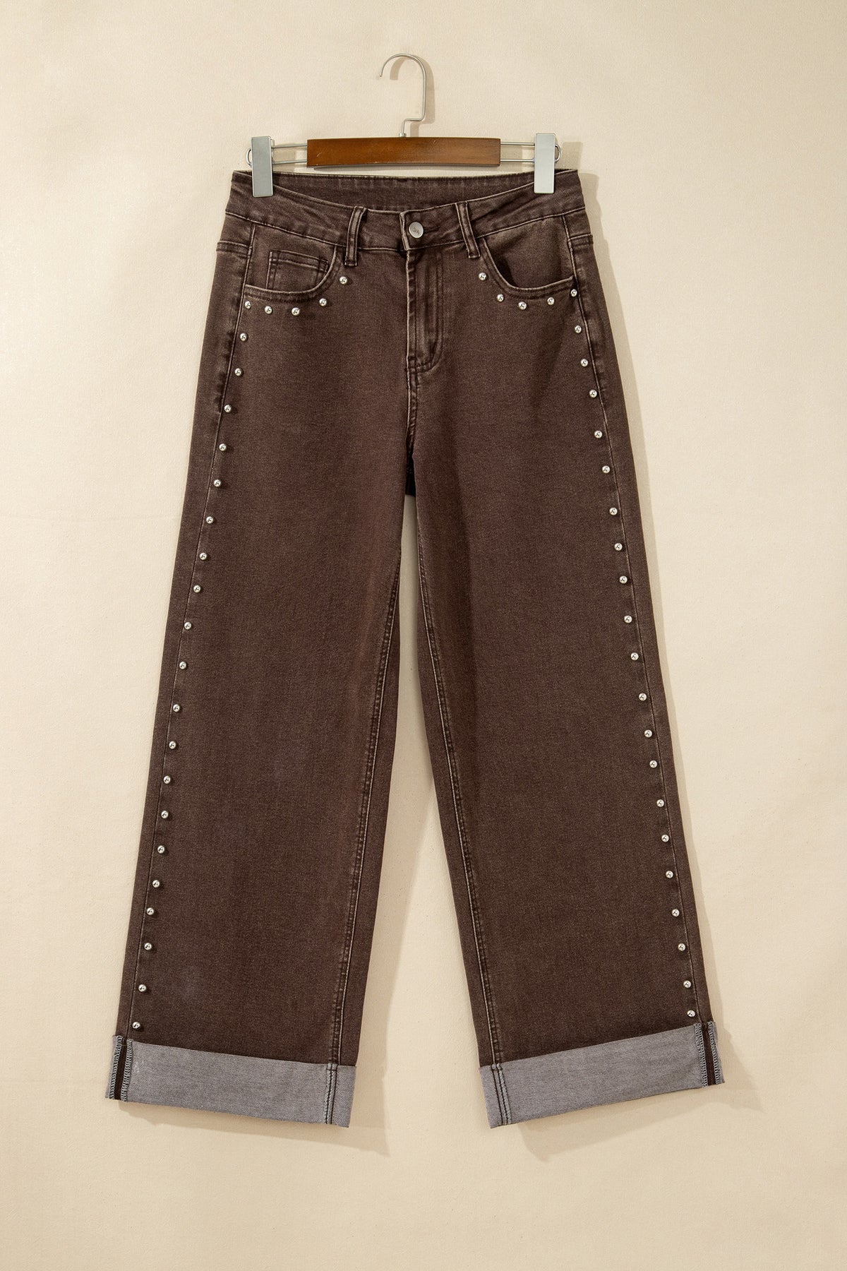 Black studded jeans, view 30