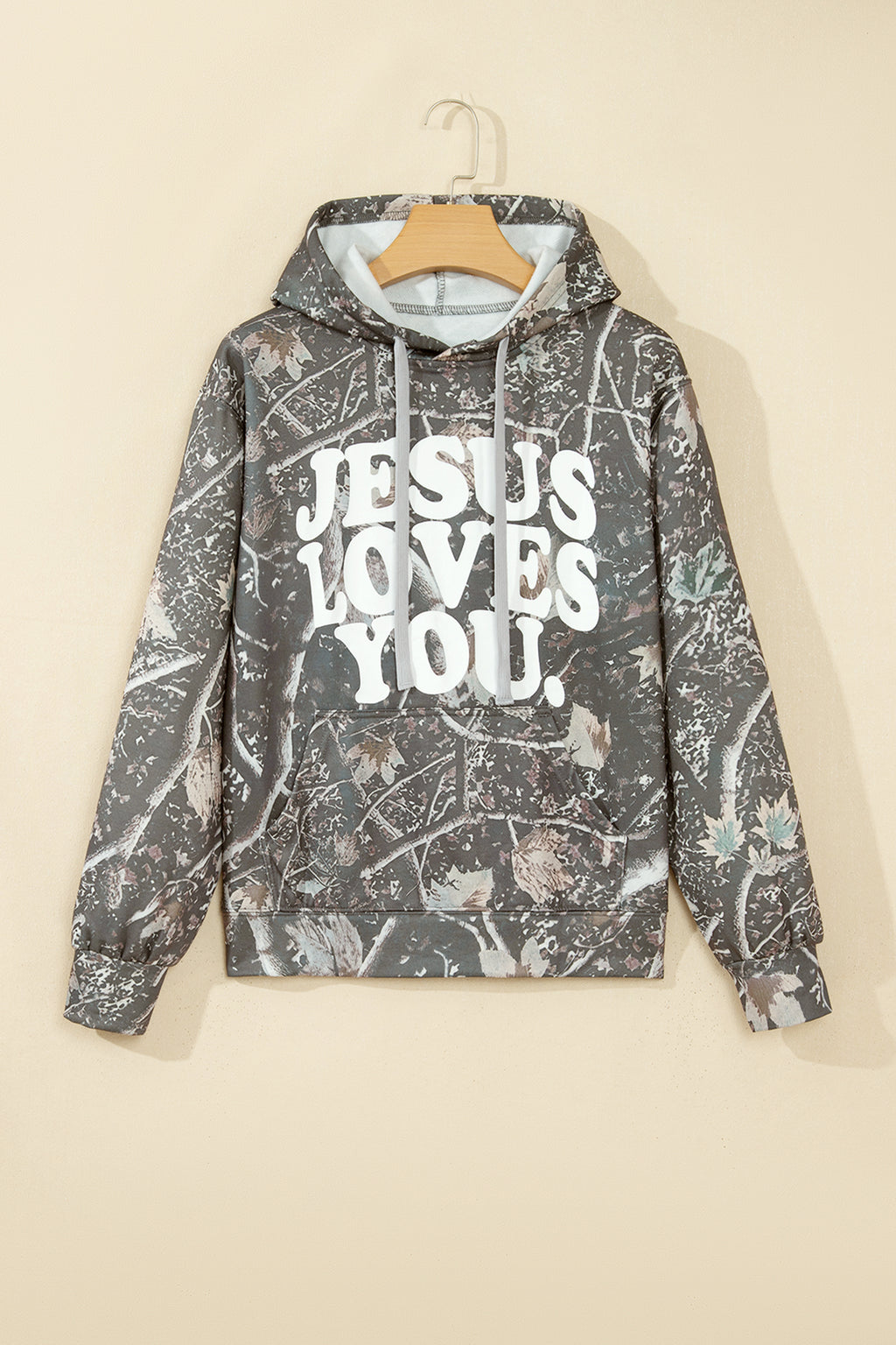Jesus Loves You camo hoodie, view 4