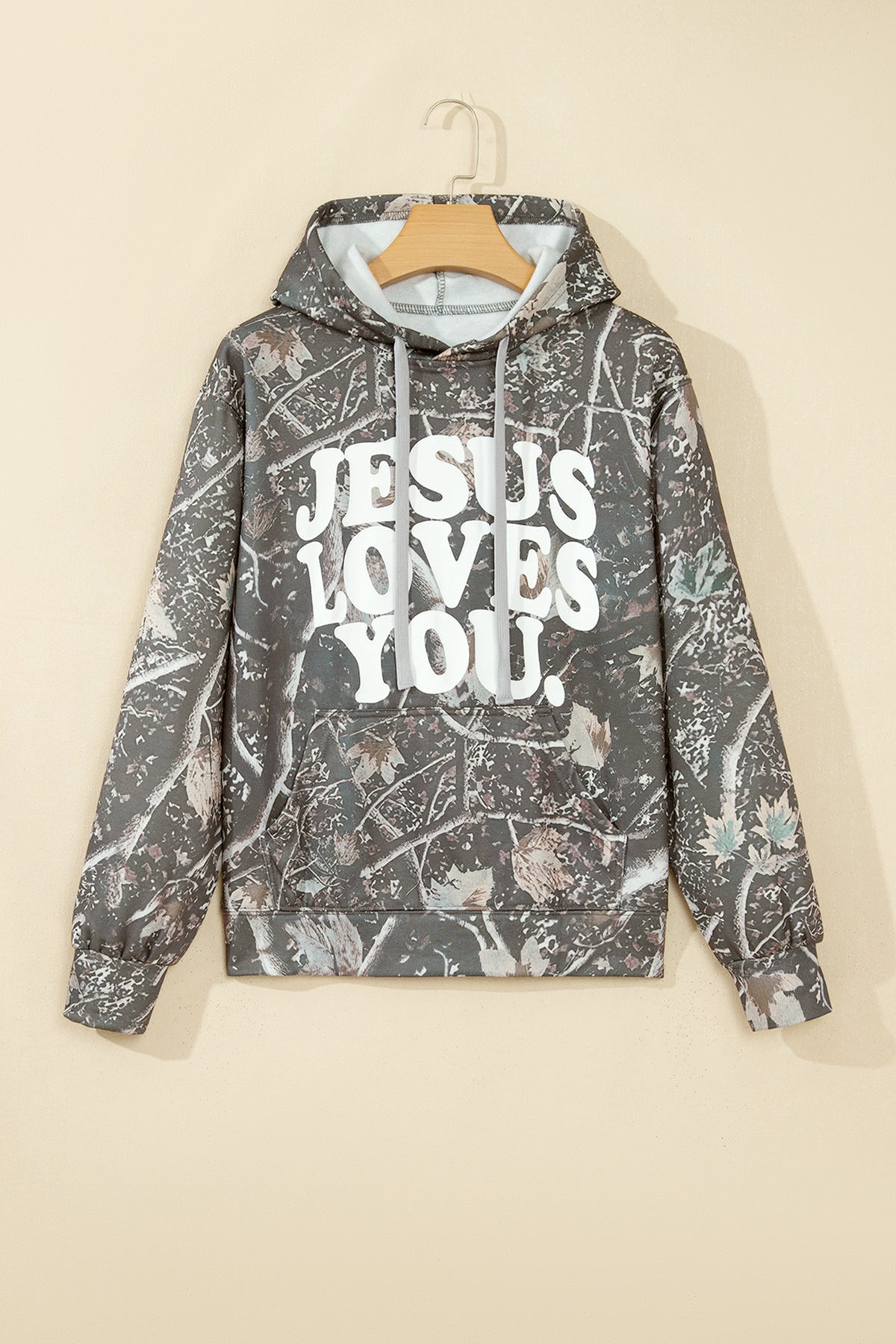 Jesus Loves You camo hoodie, view 4