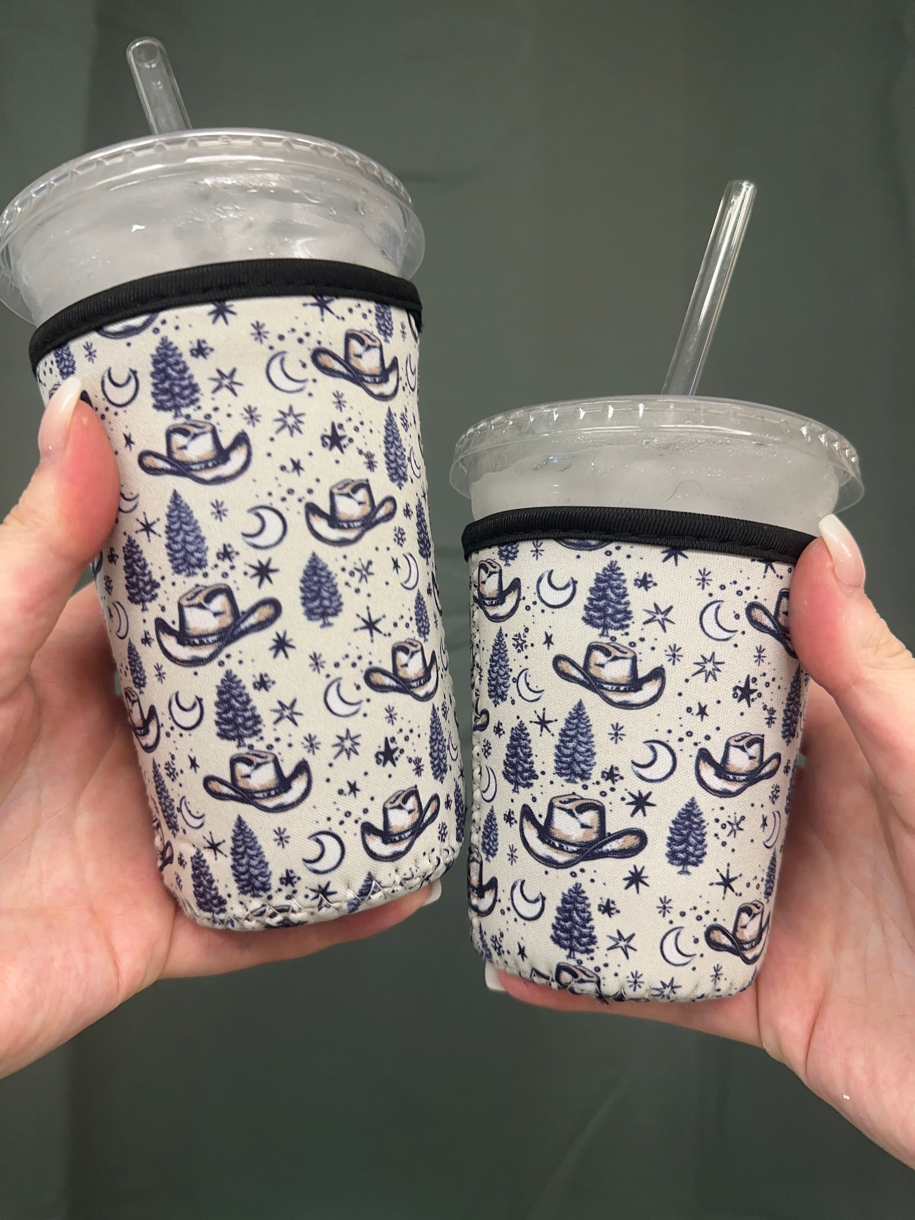 Cowboy Hat & Stars Coffee Sleeve | Reusable Neoprene Iced Coffee Cup Cover (16–24oz) BashDesignsCo