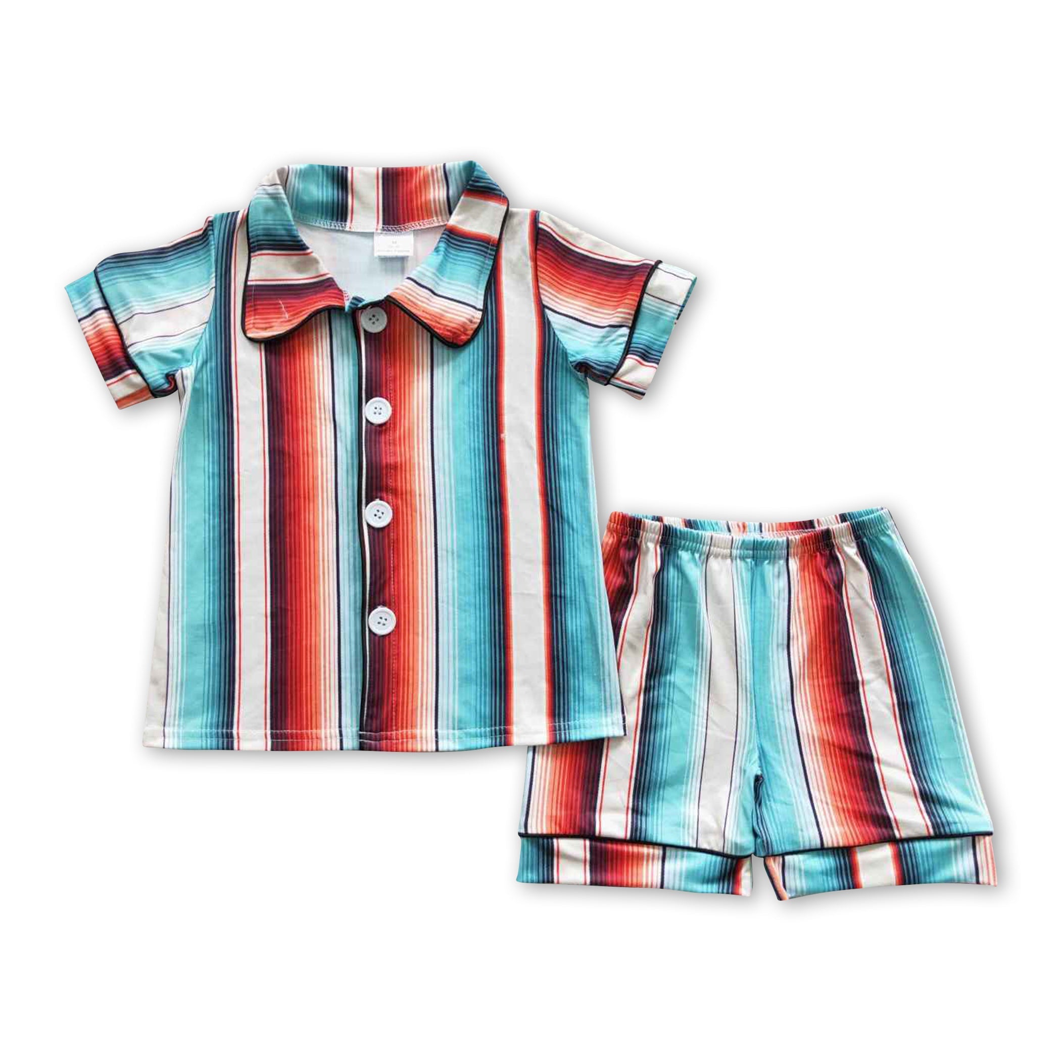 Striped Western Baby Summer Pajamas