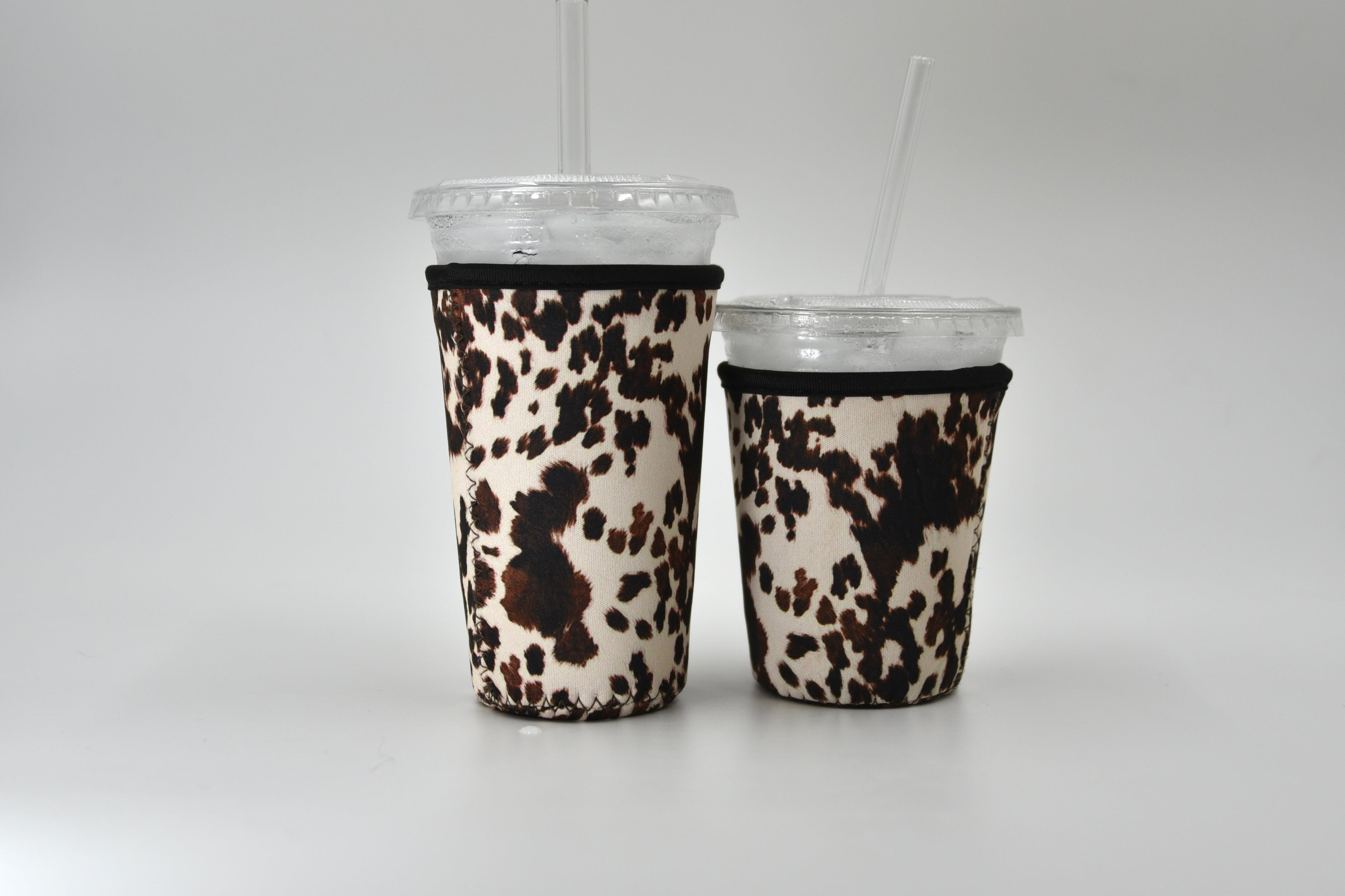 Cow Print Coffee Sleeve | Reusable Neoprene Iced Coffee Cup Cover (16–24oz) BashDesignsCo