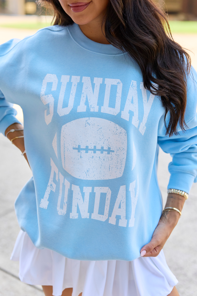 Sunday Funday Light Blue Graphic Sweatshirt