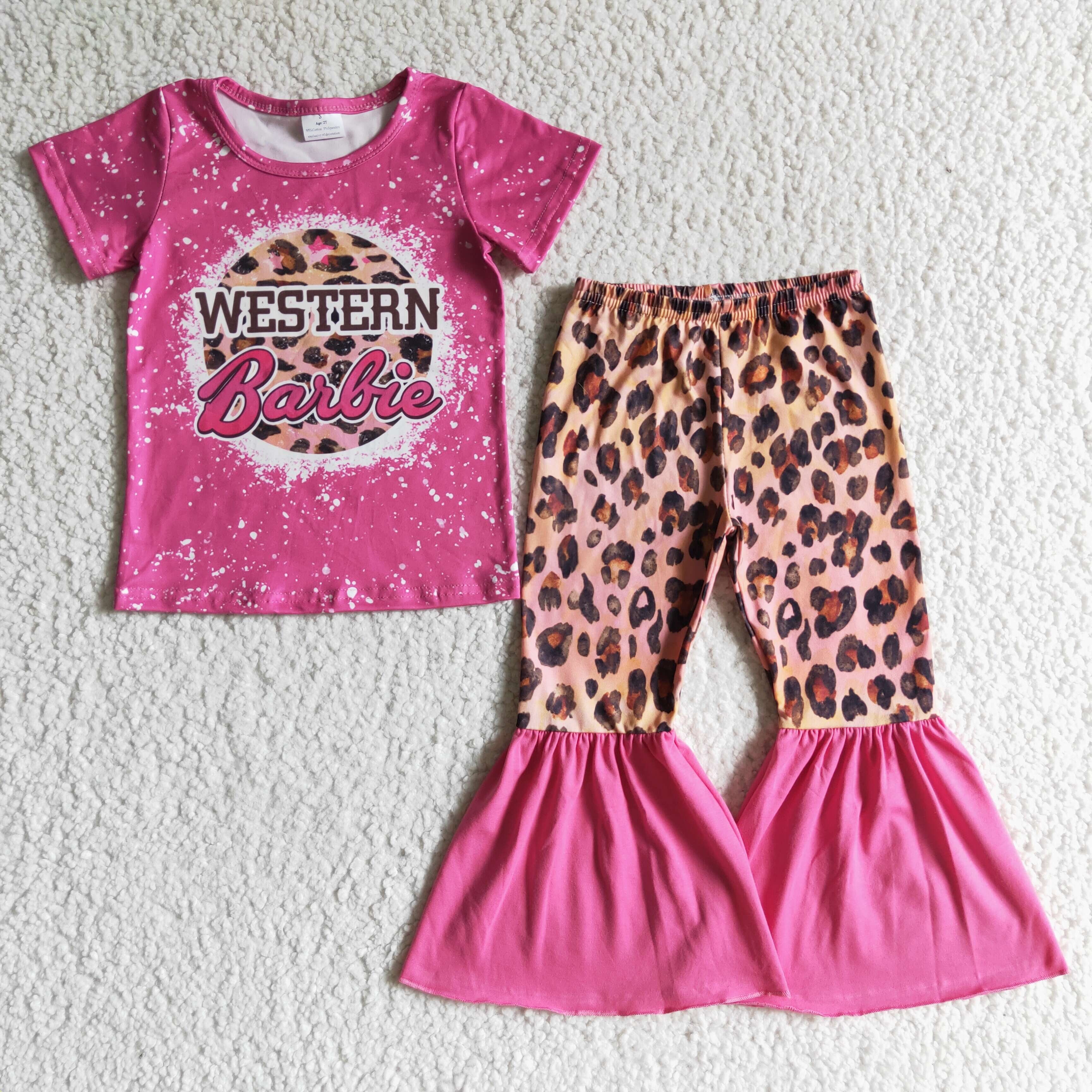 Bleached Leopard Western Girls Party Set