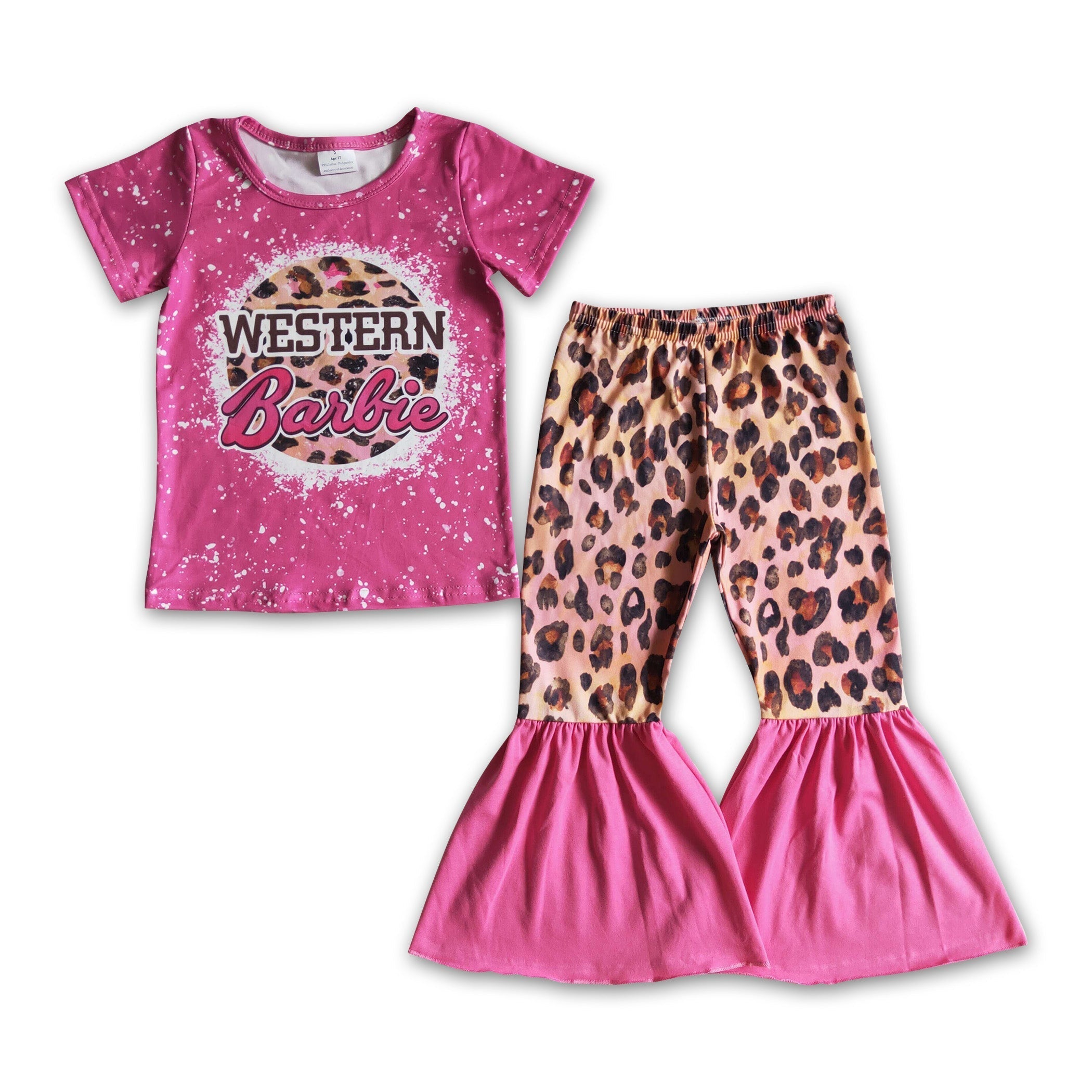 Bleached Leopard Western Girls Party Set