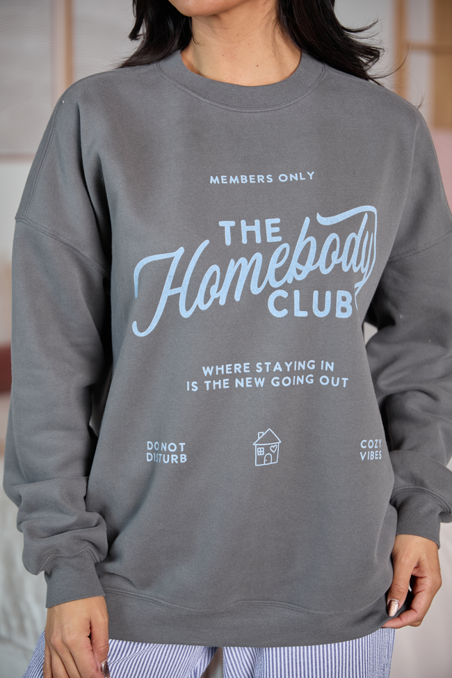 Homebody Club graphic sweatshirt, alternate view