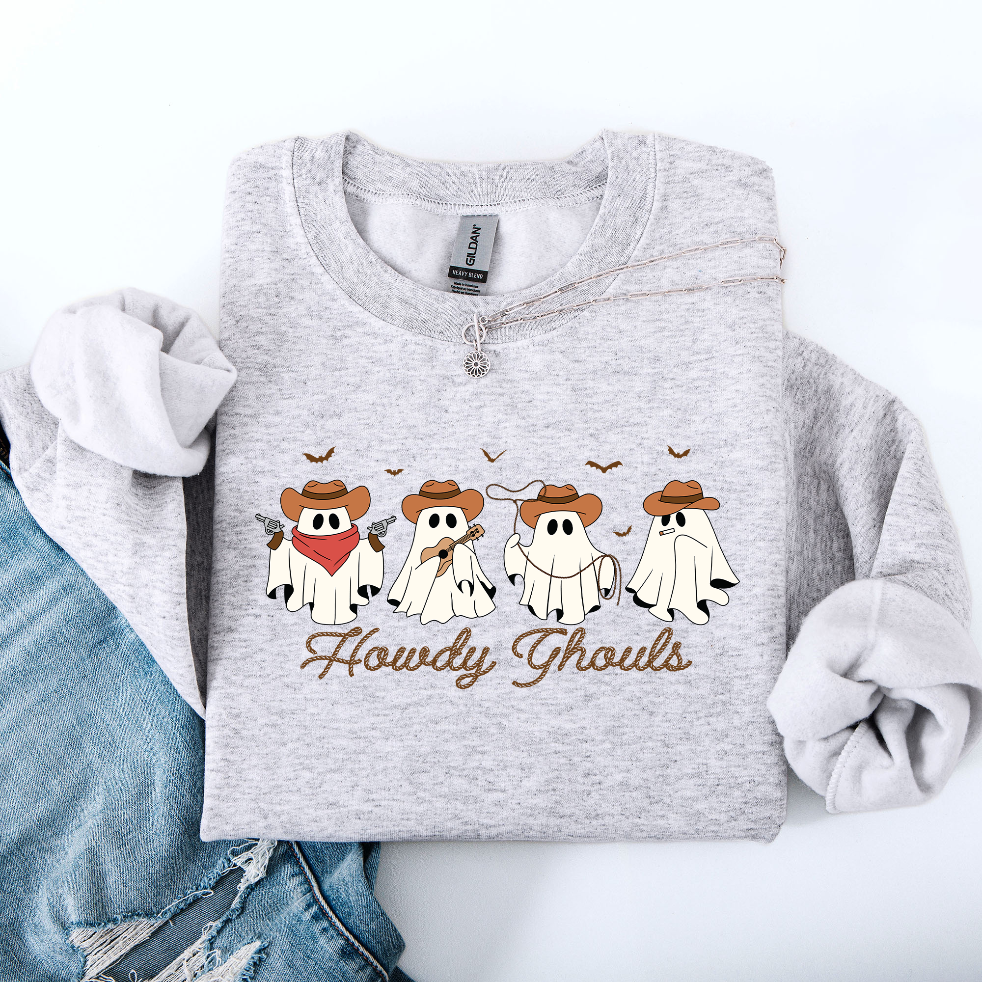 Howdy Ghouls, Cowboy Ghosts, Western, Halloween Sweatshirt