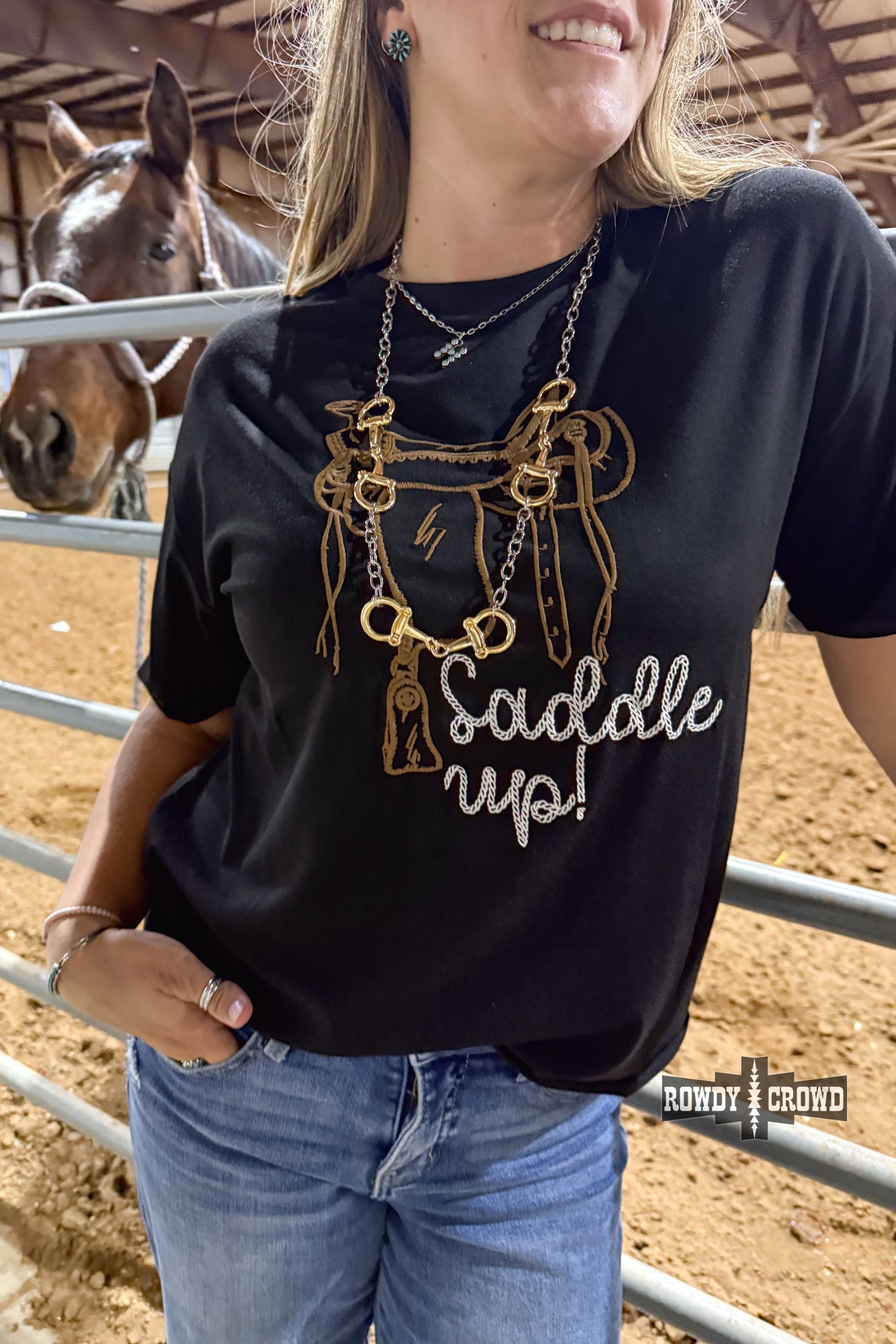 Mixed Metal 3 Bit Necklace Rowdy Crowd Clothing