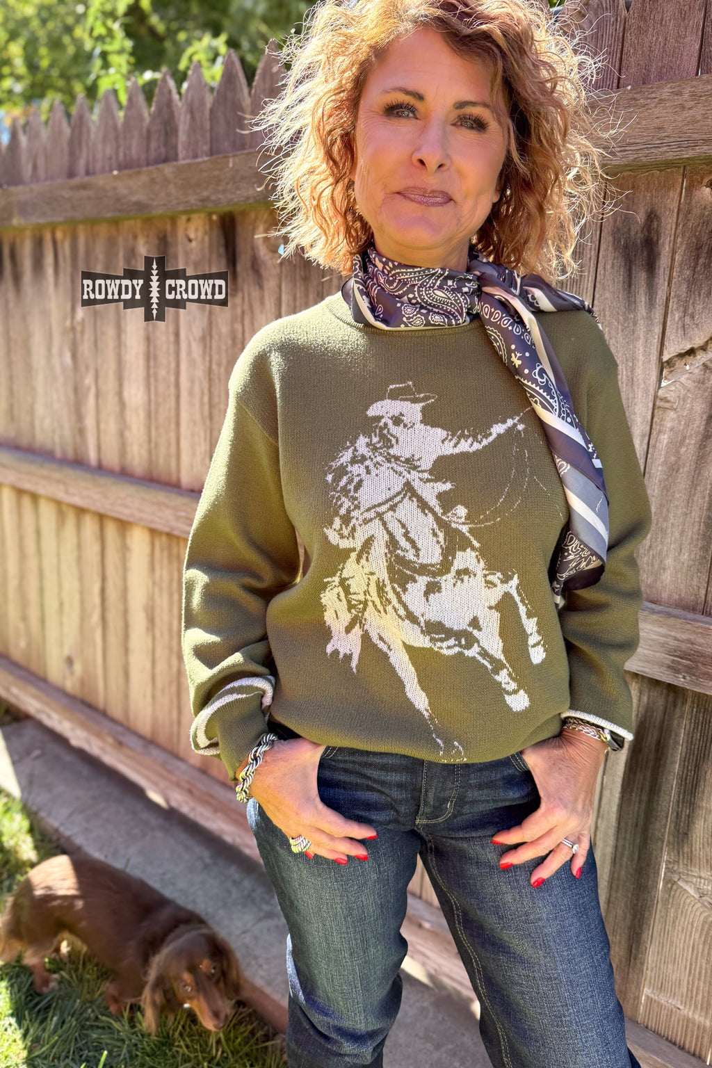 OLIVE Wild & Western Sweater Rowdy Crowd Clothing