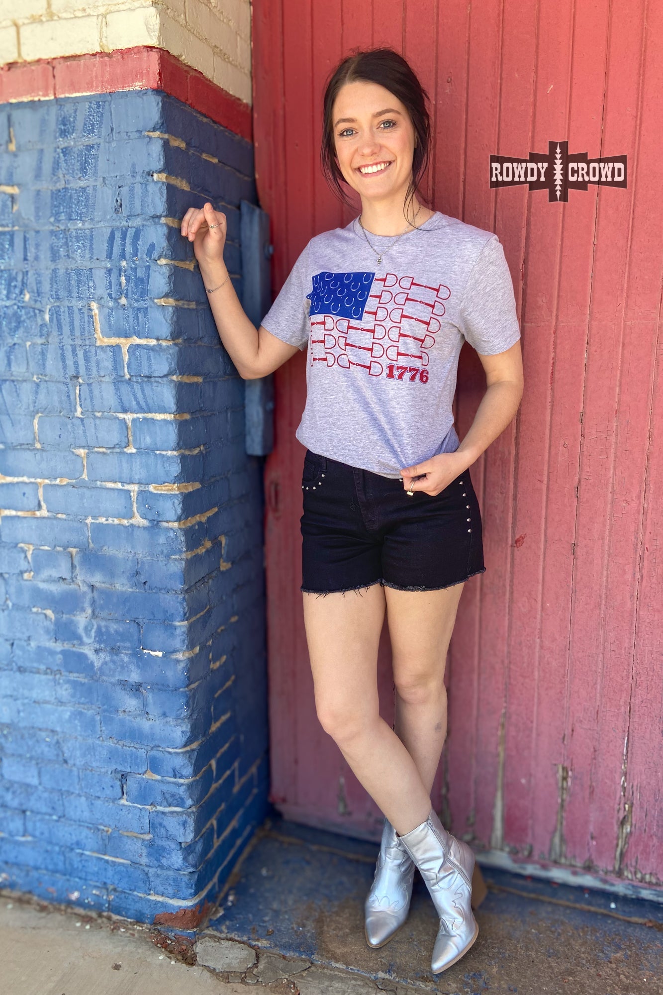 Bit of Freedom Tee- GRAY Rowdy Crowd Clothing