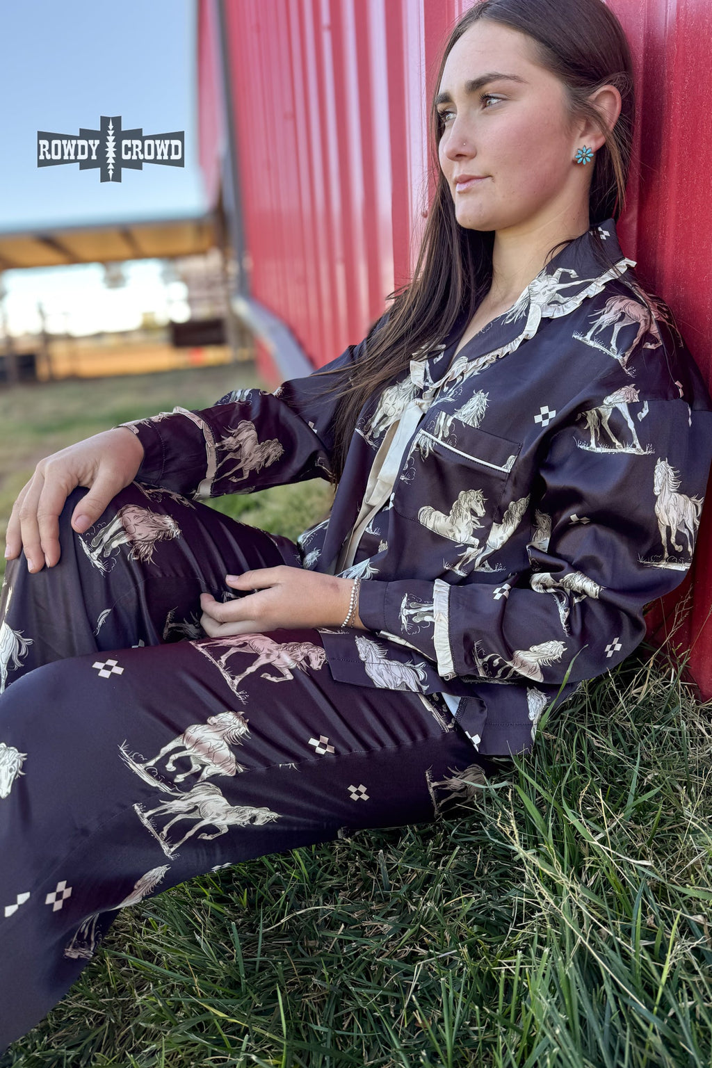 Black Betty Satin Sleep Set Rowdy Crowd Clothing