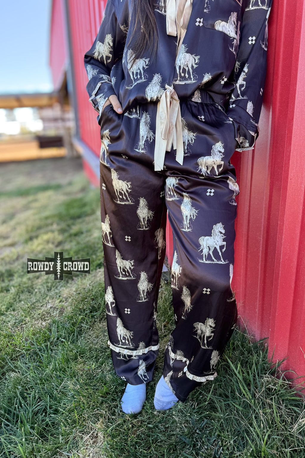 Black Betty Satin Sleep Set Rowdy Crowd Clothing
