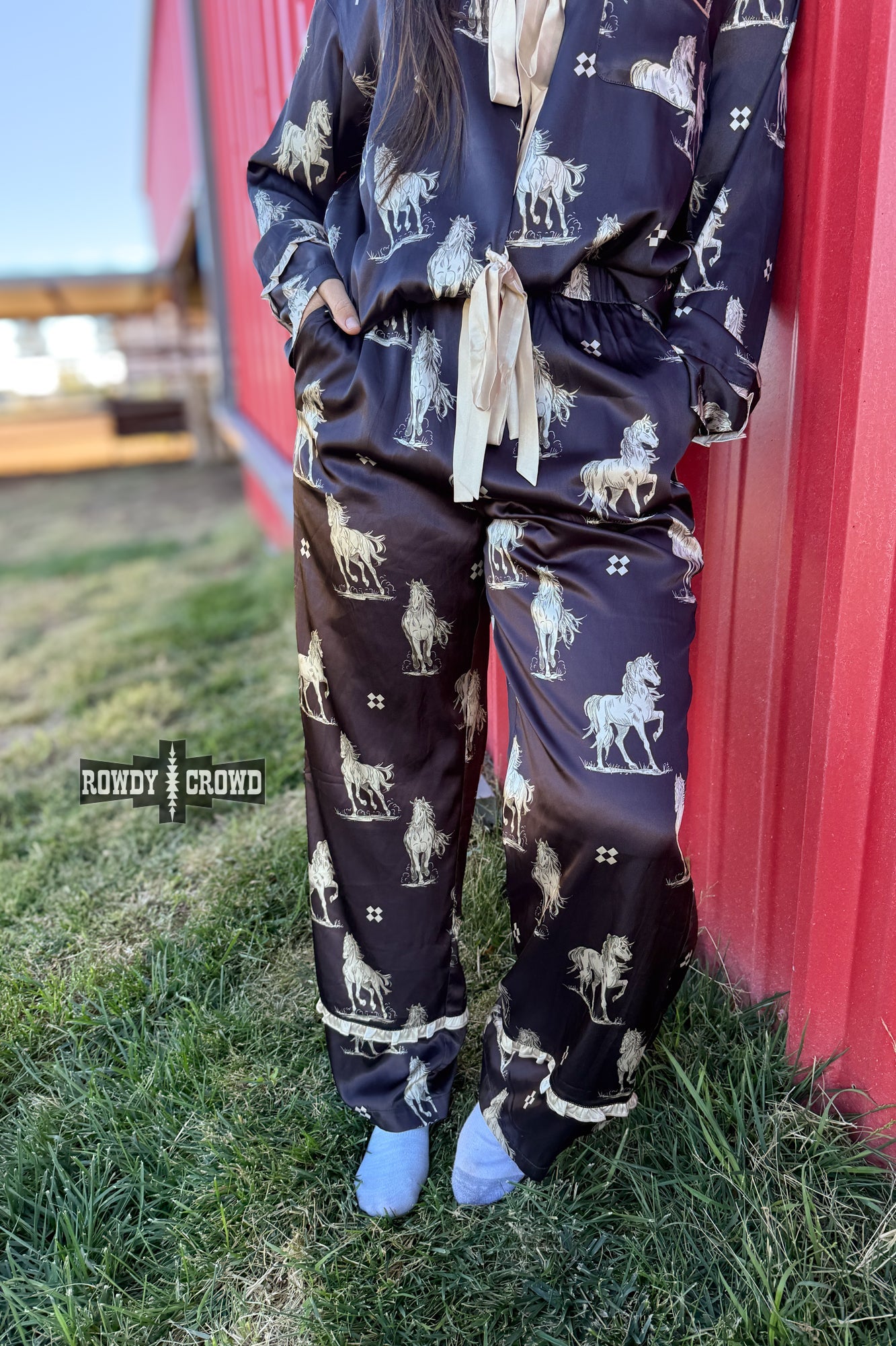 Black Betty Satin Sleep Set Rowdy Crowd Clothing