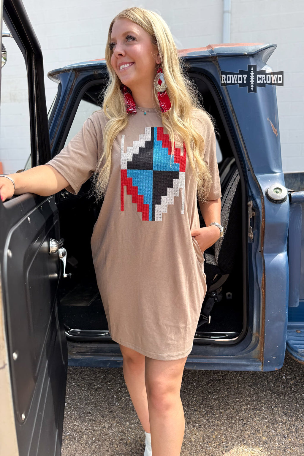 Alamosa Aztec Dress Rowdy Crowd Clothing